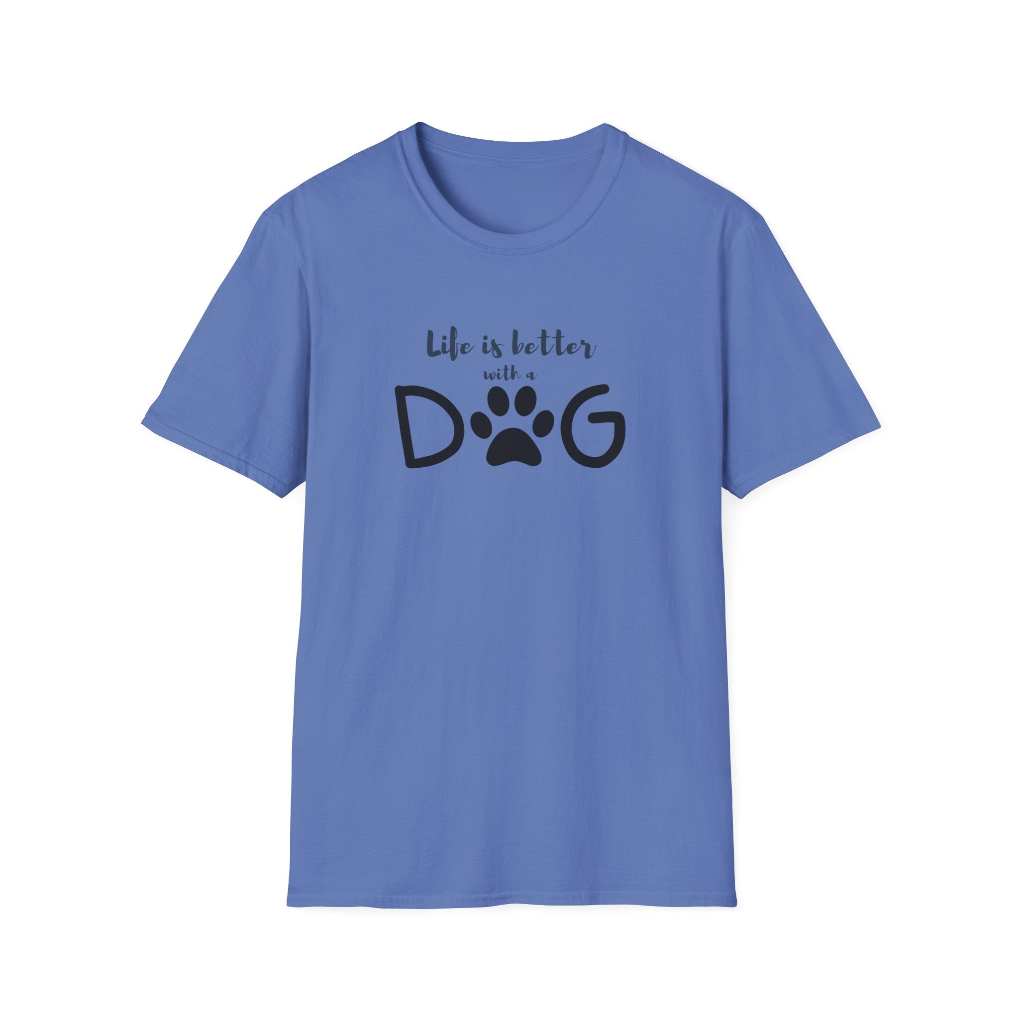 Ladies soft relaxed Tee- Life is better with a dog