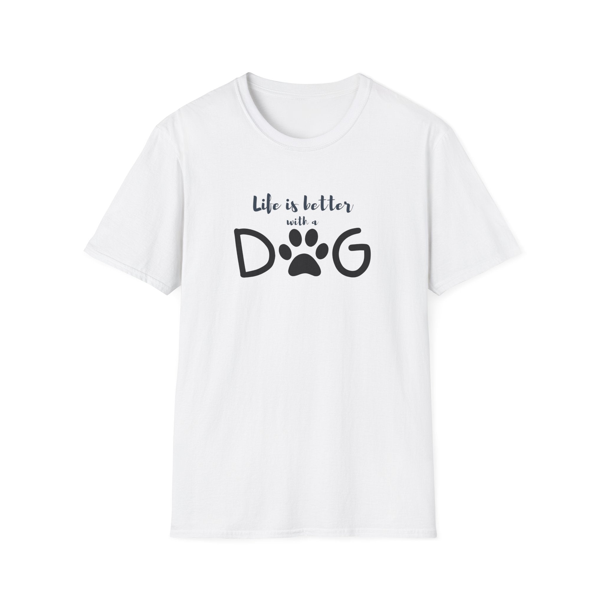 Ladies soft relaxed Tee- Life is better with a dog