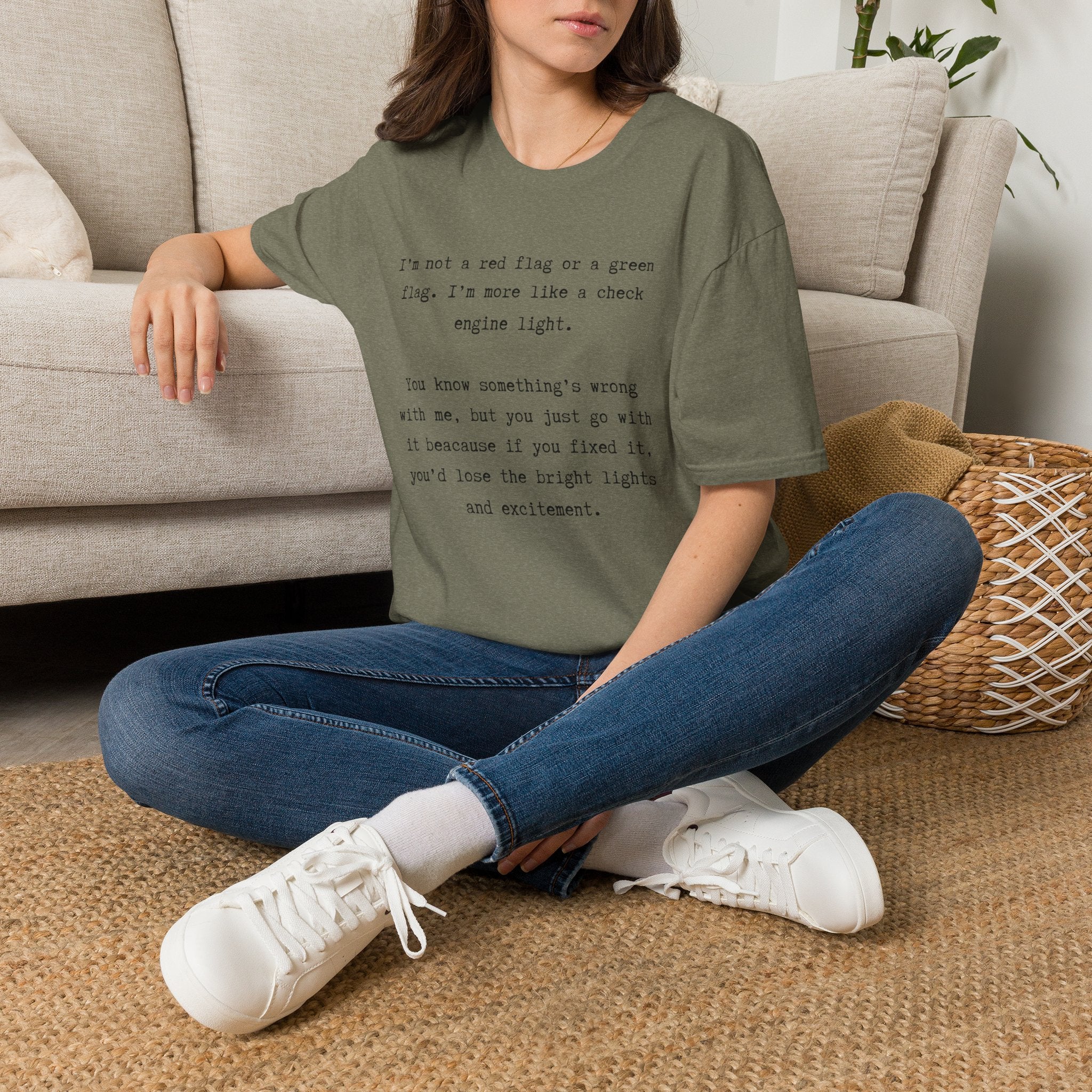 Men and Women Soft Relaxed T Shirts - Green light