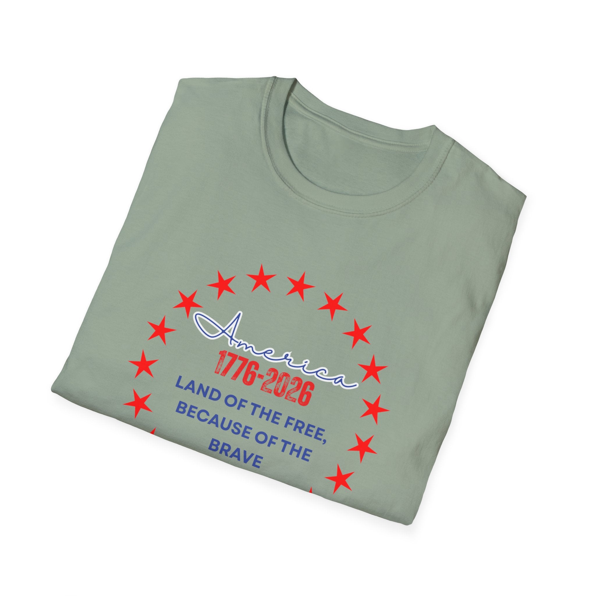 Relaxed Soft Tee- Men and Women - Home of the Free because of the brave