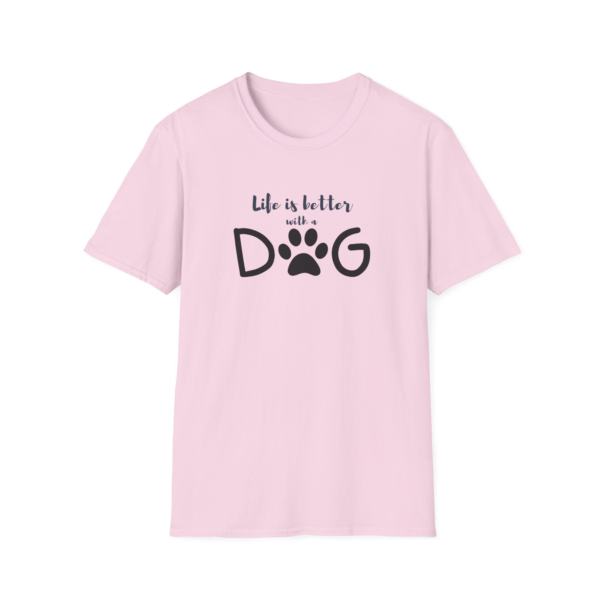 Ladies soft relaxed Tee- Life is better with a dog
