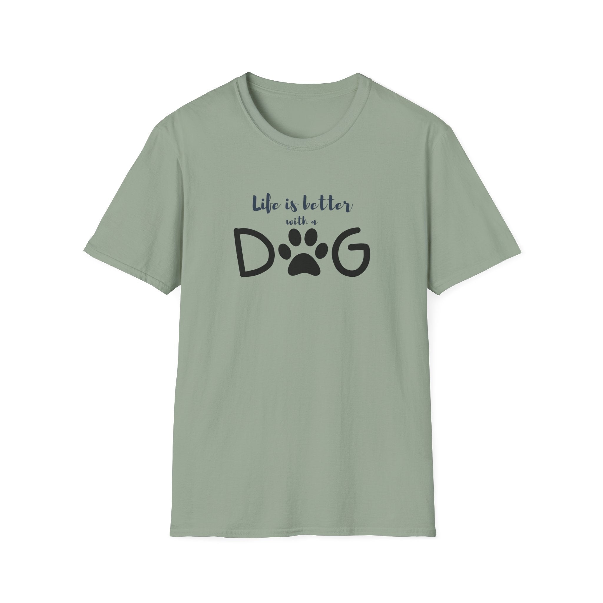 Ladies soft relaxed Tee- Life is better with a dog