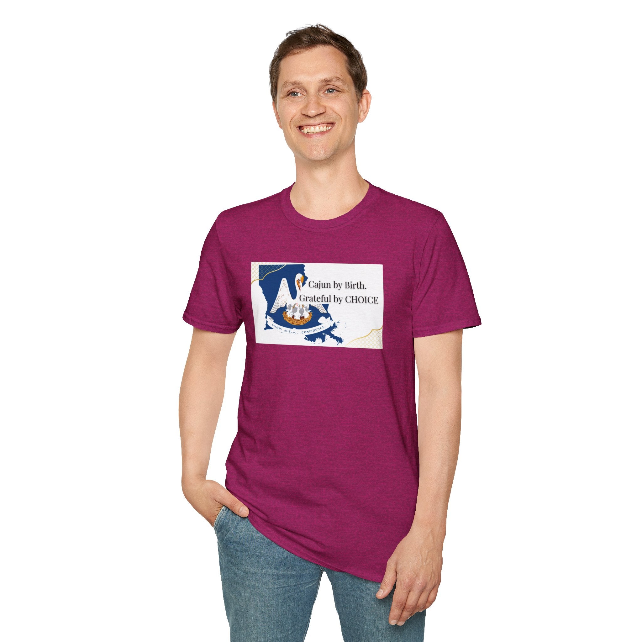 Soft Relaxed Tee Men and Women - Cajun By Birth Grateful by Choice