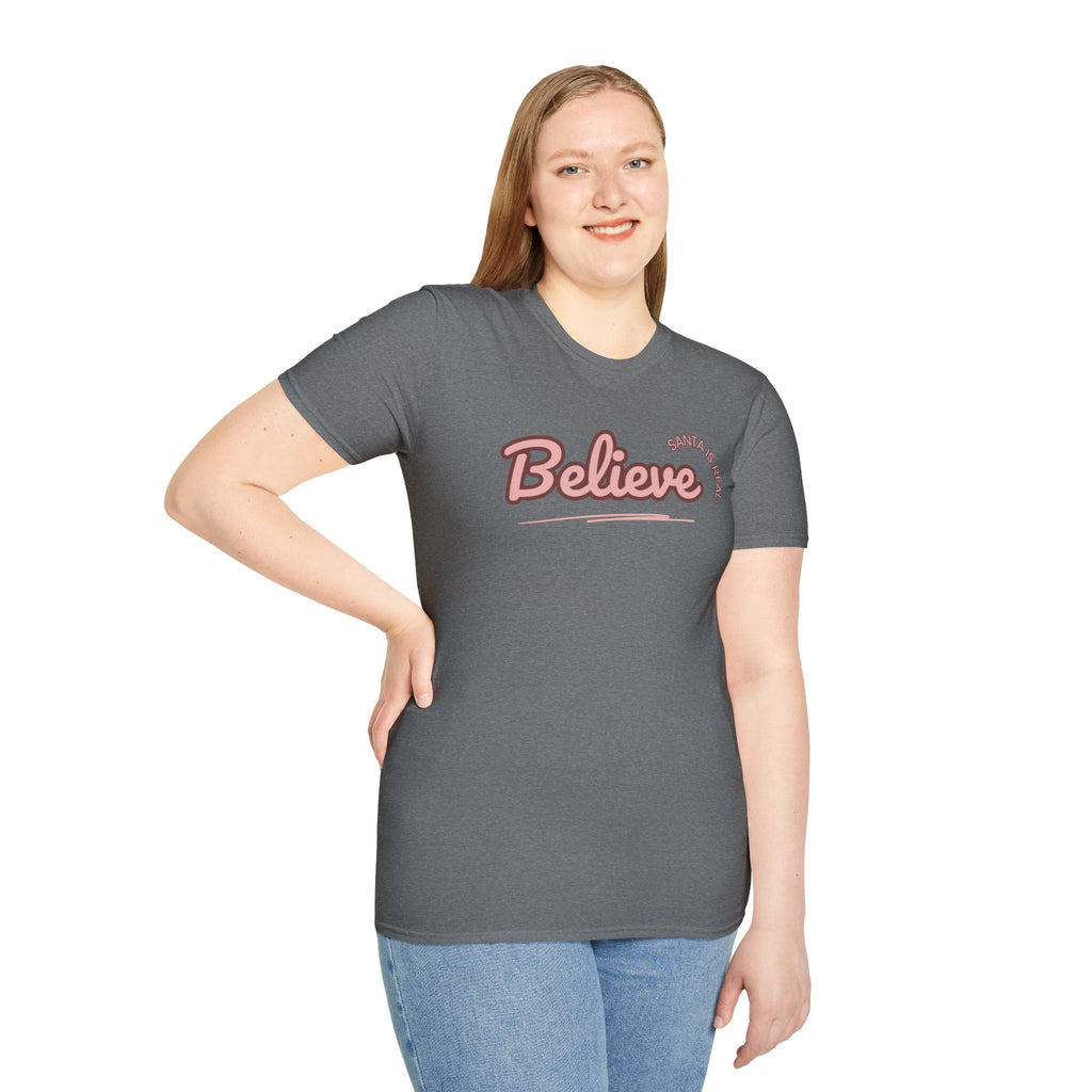 Ladies  Soft Tee - Relaxed Fit "Christmas "  "Believe"   "Santa"