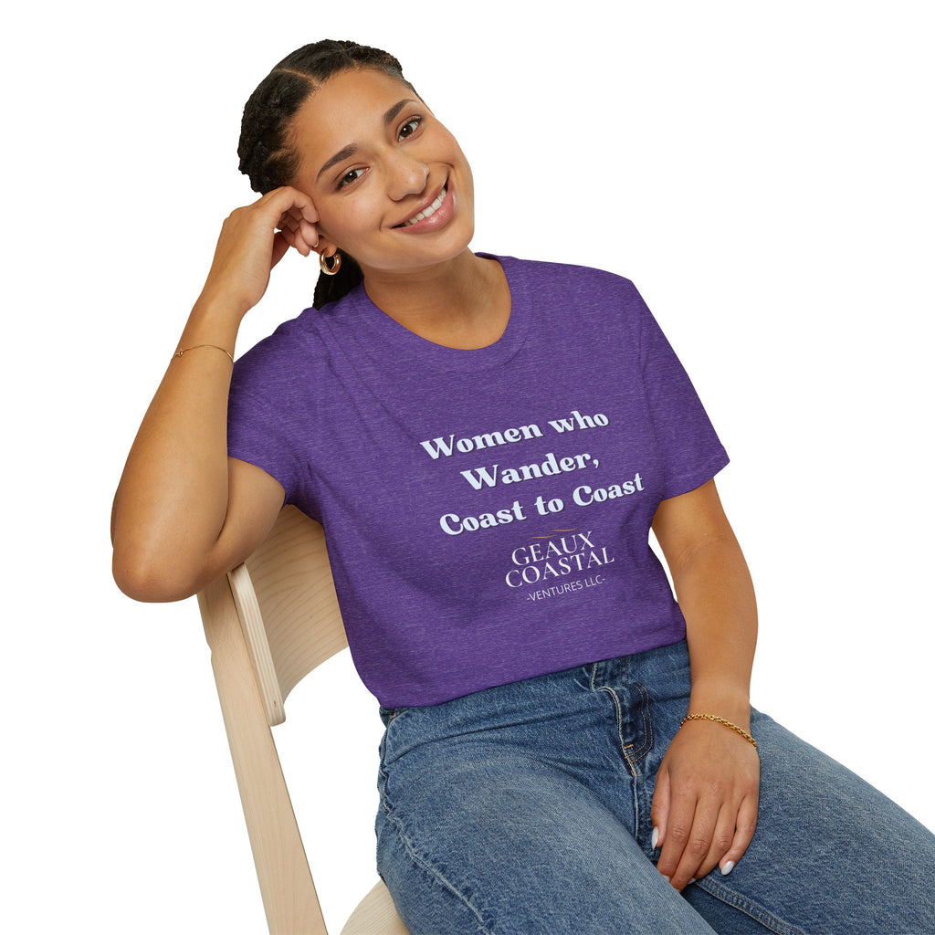 Women Soft Relaxed Tee - Women who wander coast to coast
