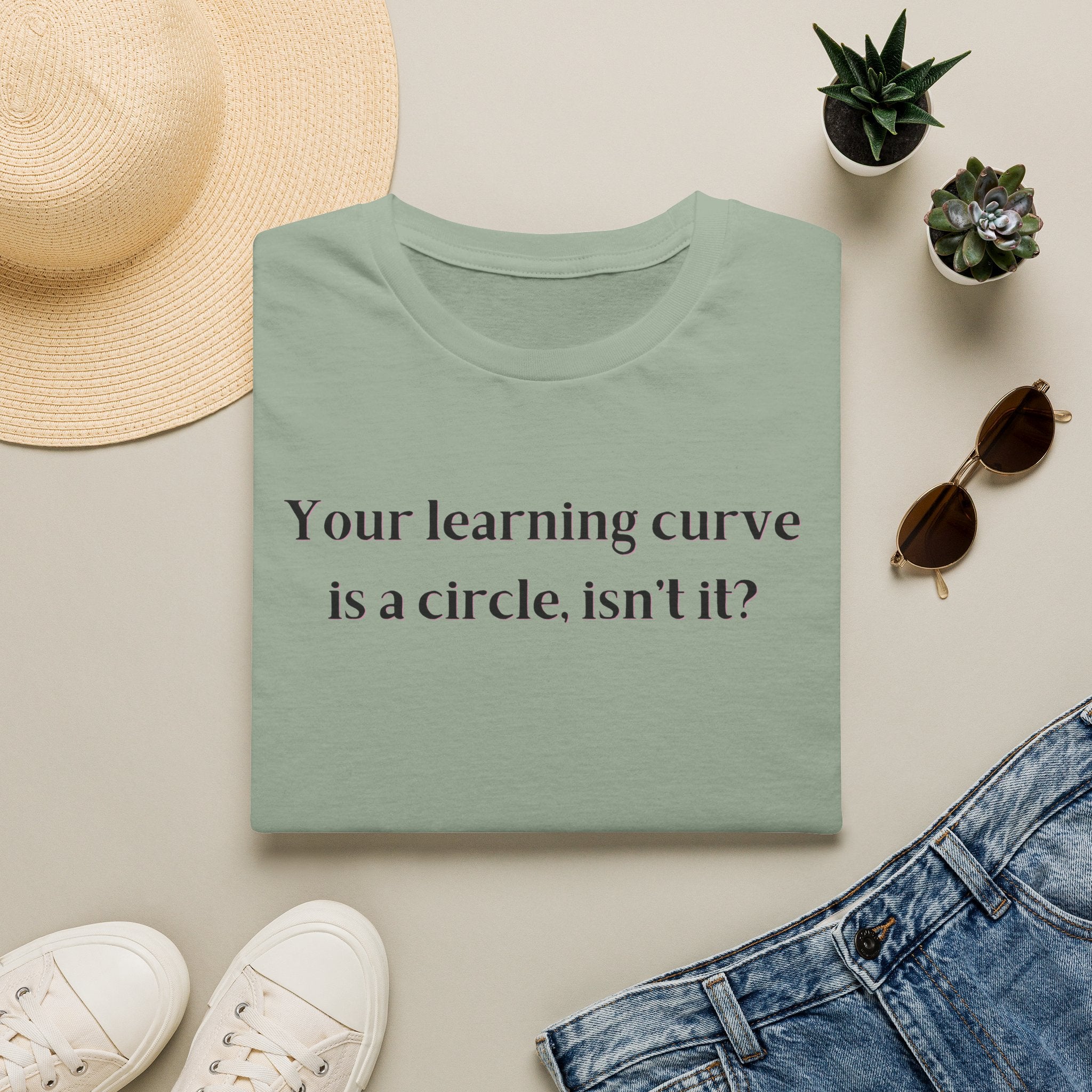 Men and Women  Softstyle T-Shirt  Relaxed - Your Learning curve is a circle
