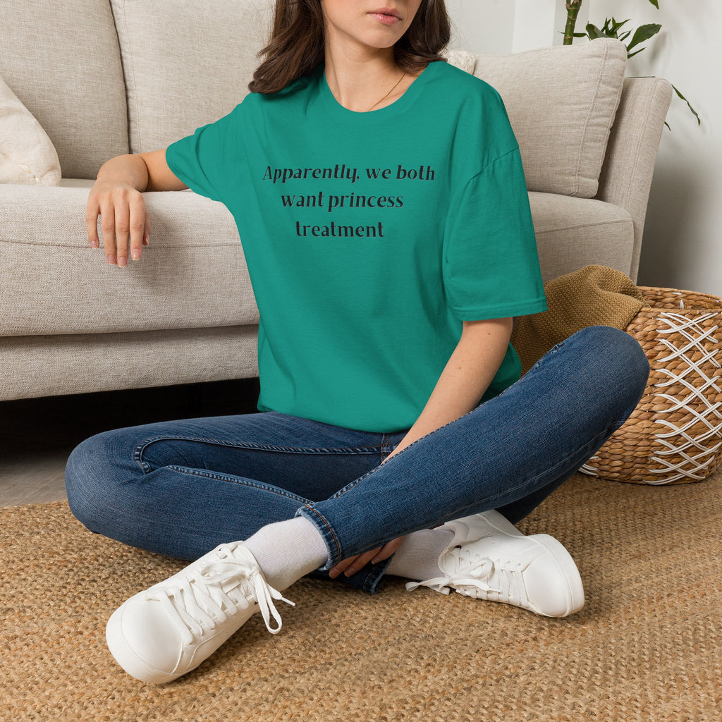 Men and Women Soft Relaxed T Shirt - Apparently We both Want Princess Treatment