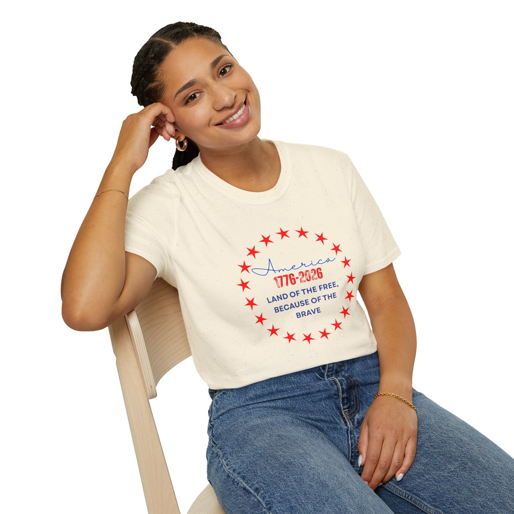 Relaxed Soft Tee- Men and Women - Home of the Free because of the brave