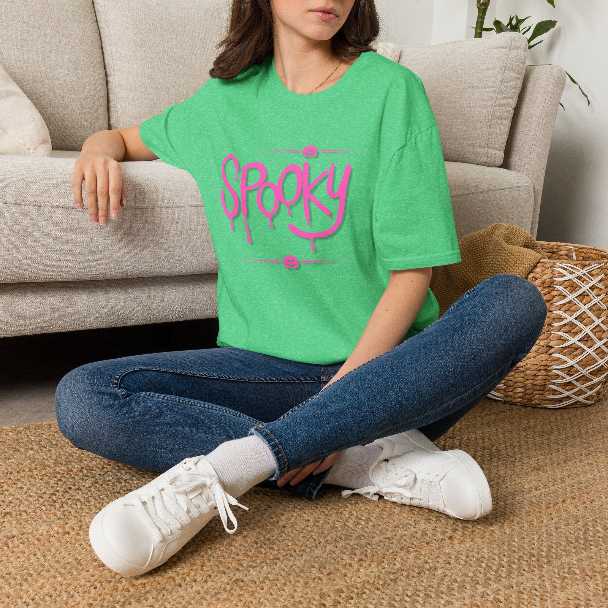 Womens Soft Tee Relaxed - Spooky Halloween Cute Tee