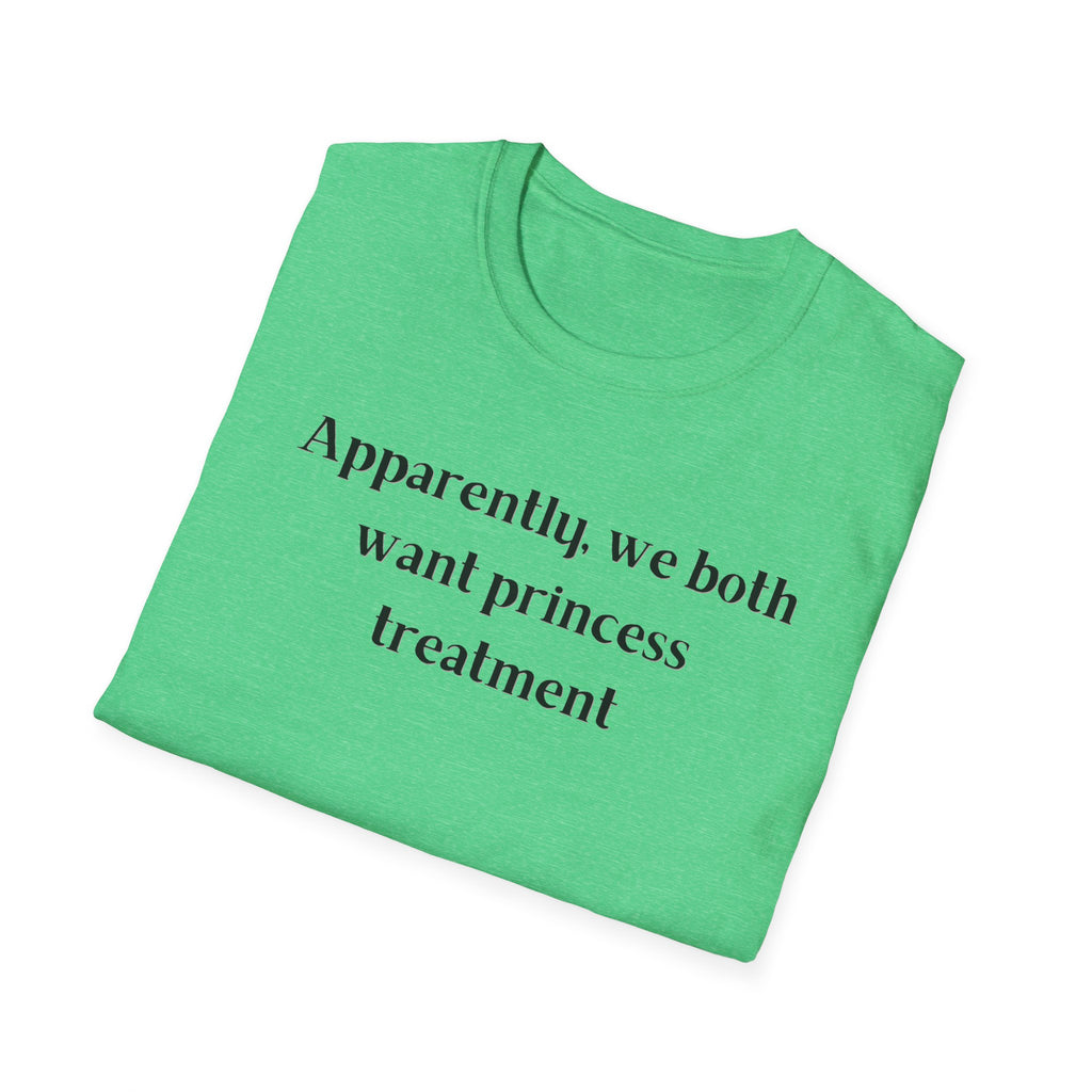 Men and Women Soft Relaxed T Shirt - Apparently We both Want Princess Treatment