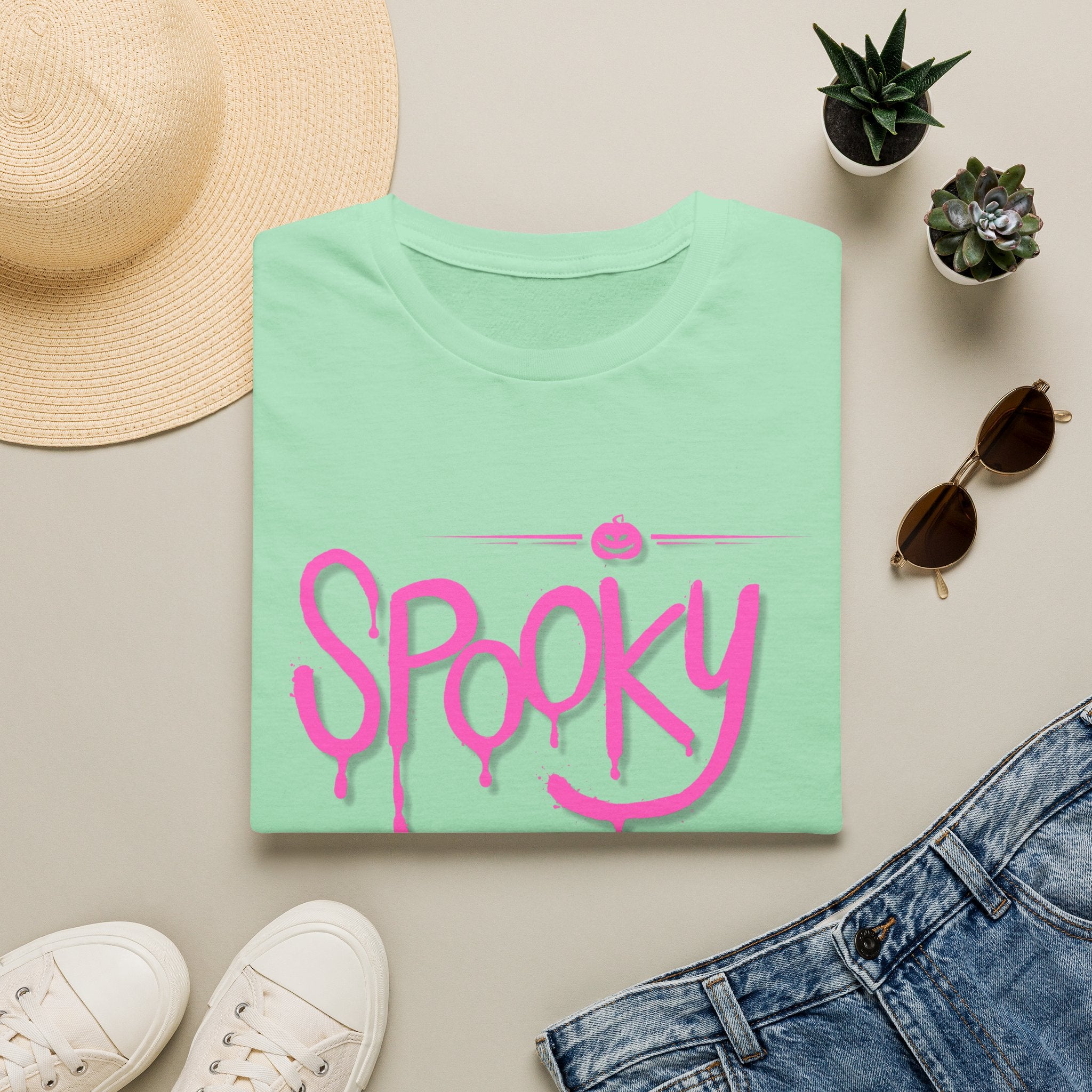 Womens Soft Tee Relaxed - Spooky Halloween Cute Tee