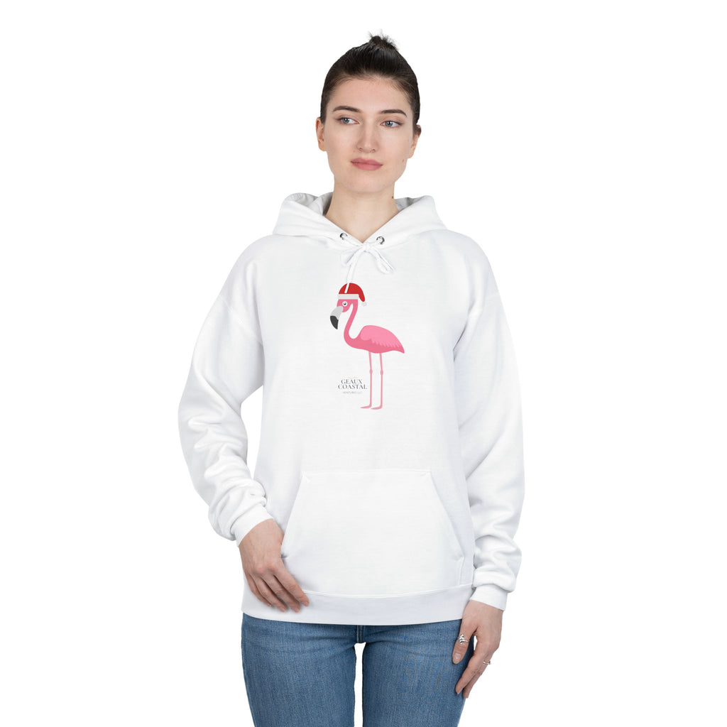 Ladies Hoodie Sweatshirt - Flamingo Cute Santa Christmas - Regular Fit
