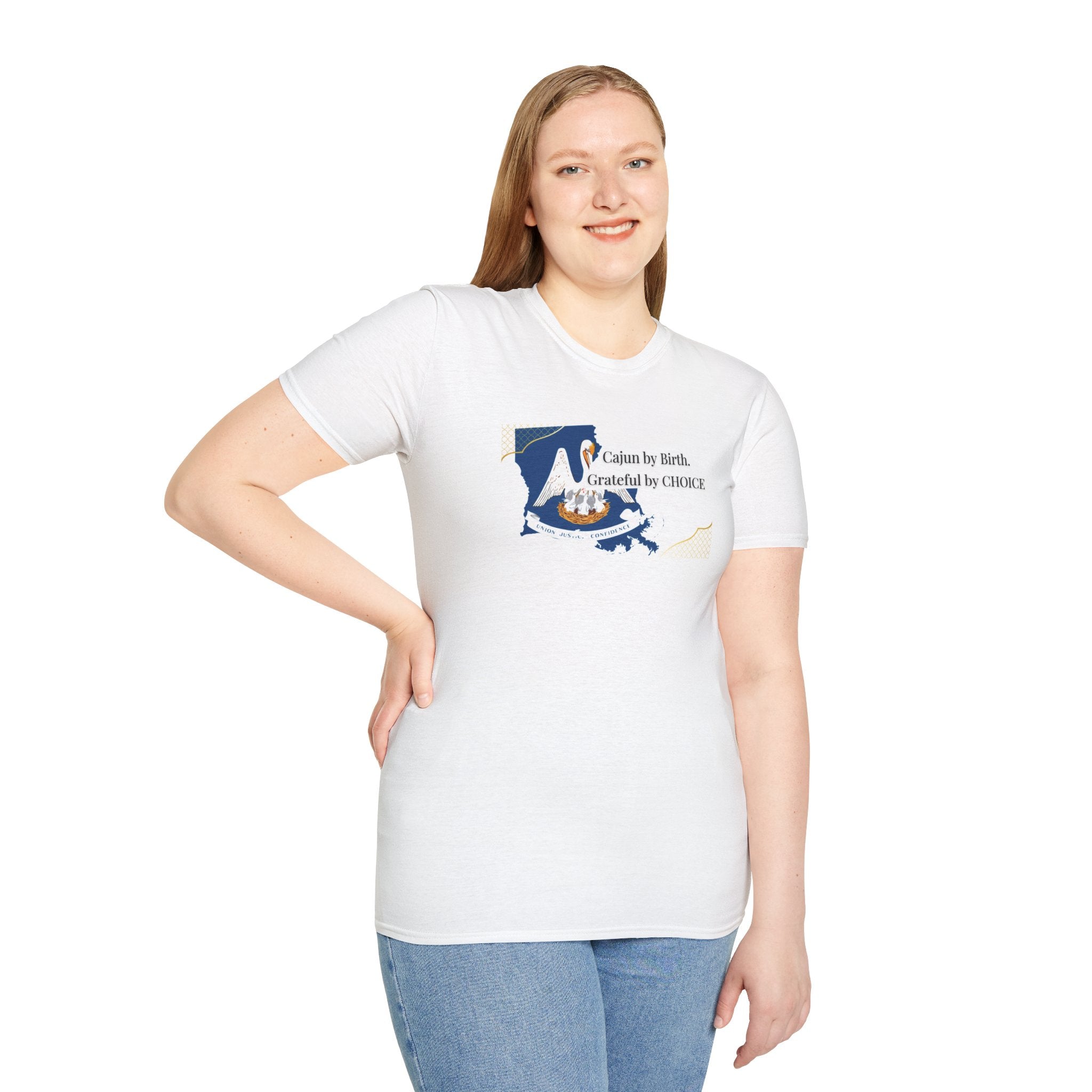 Soft Relaxed Tee Men and Women - Cajun By Birth Grateful by Choice