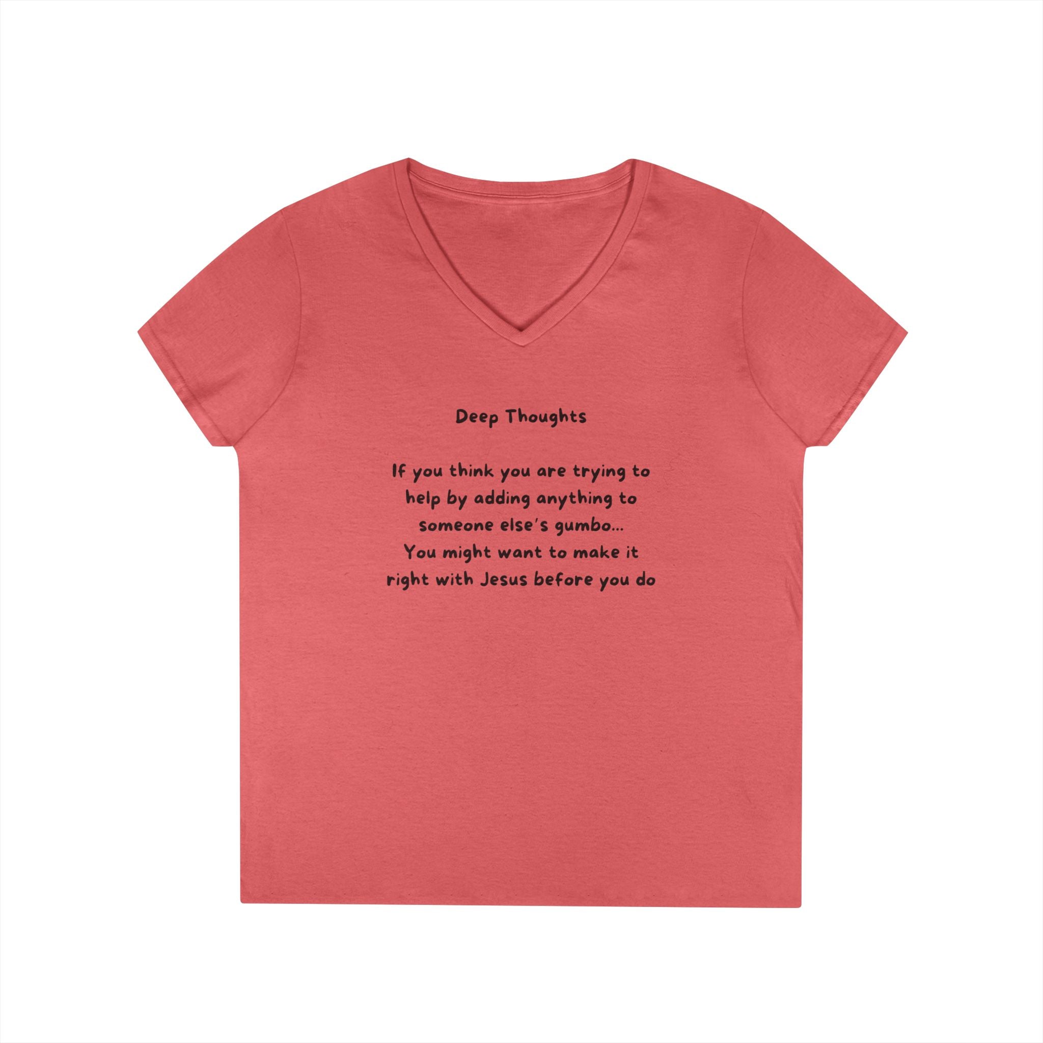 Ladies' V-Neck  Fitted Slim Tee - "Gumbo"