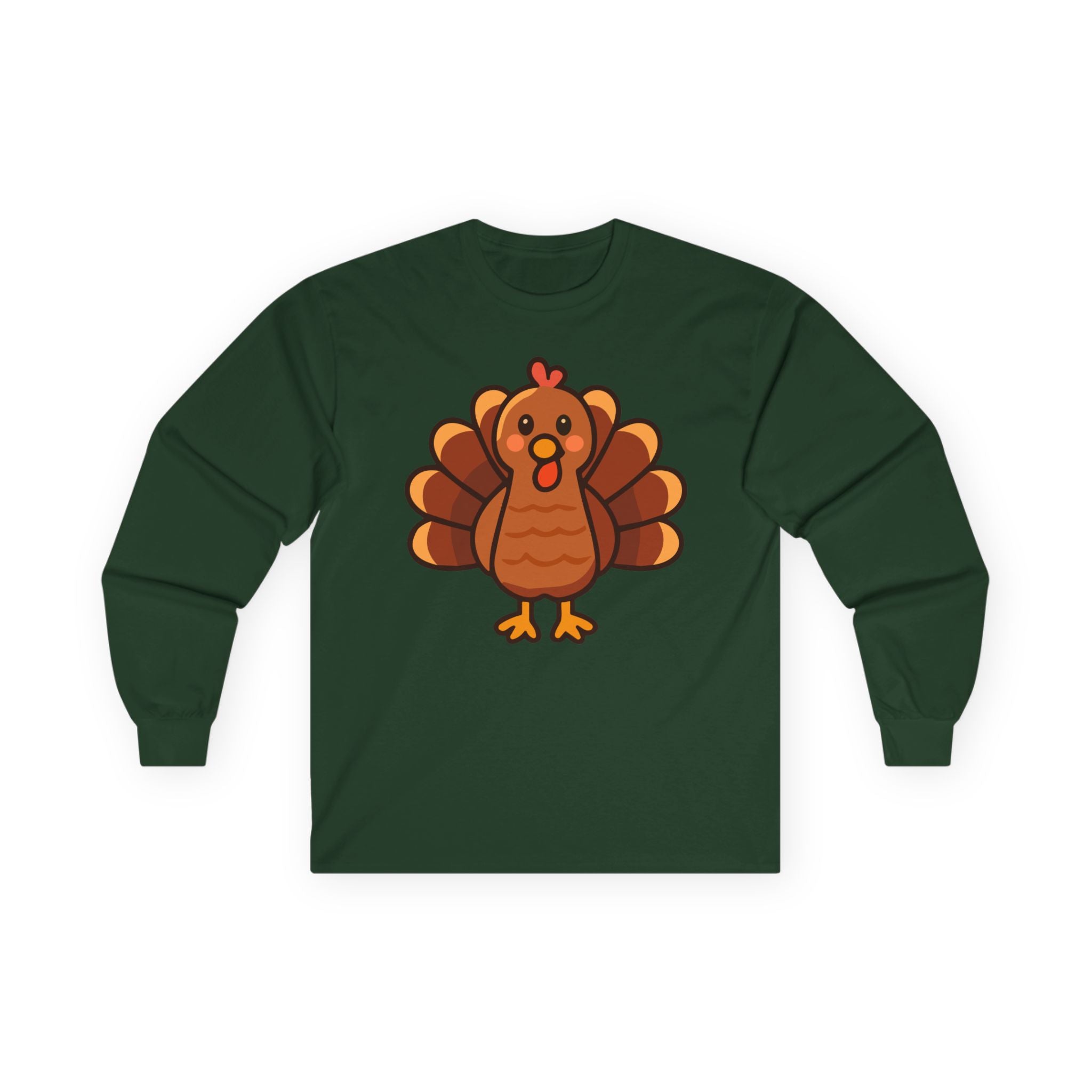 Woman's Relaxed Soft Long Sleeve - Thanksgiving Turkey Cute