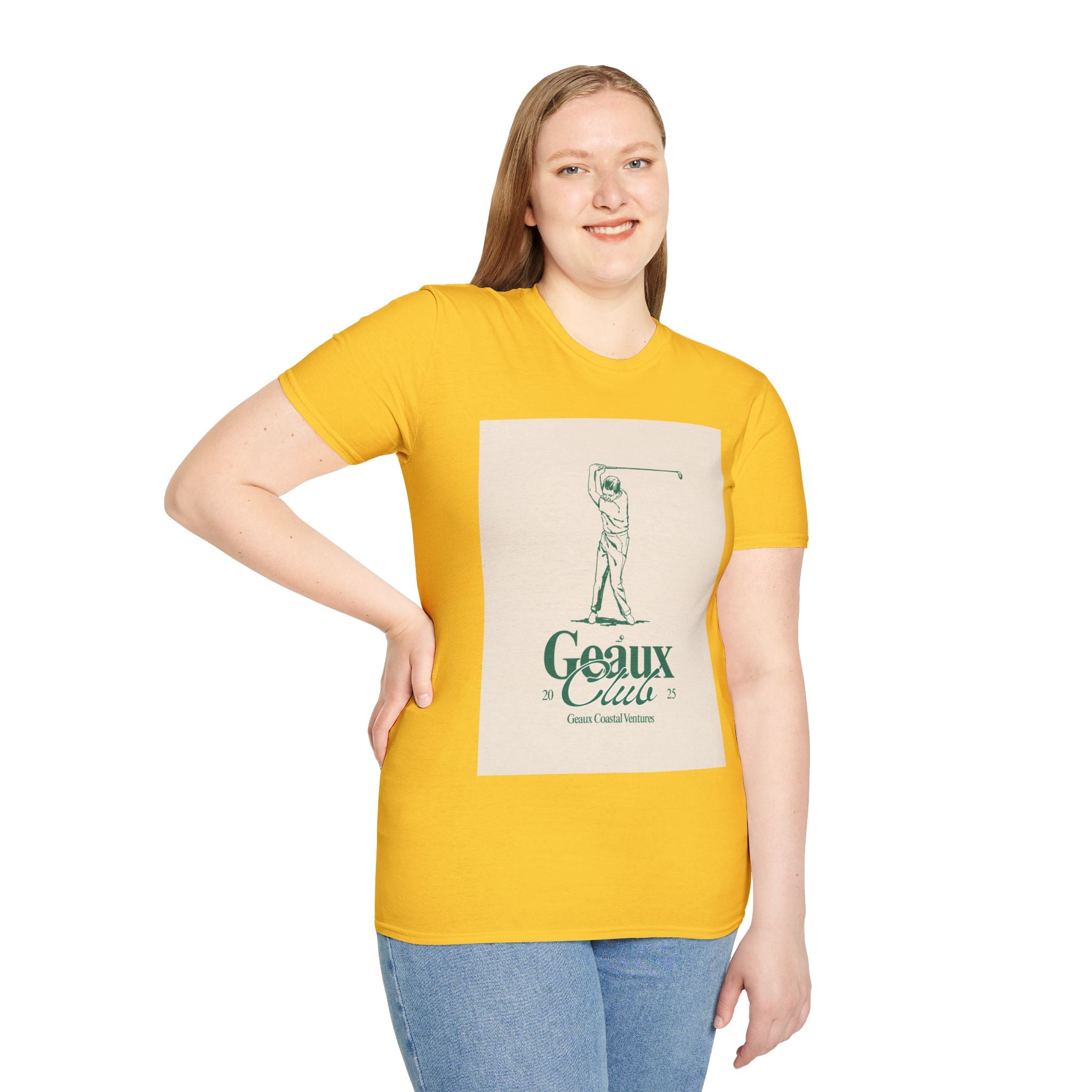 Soft Tee - Men & Women "Geaux" "Golf" Beige
