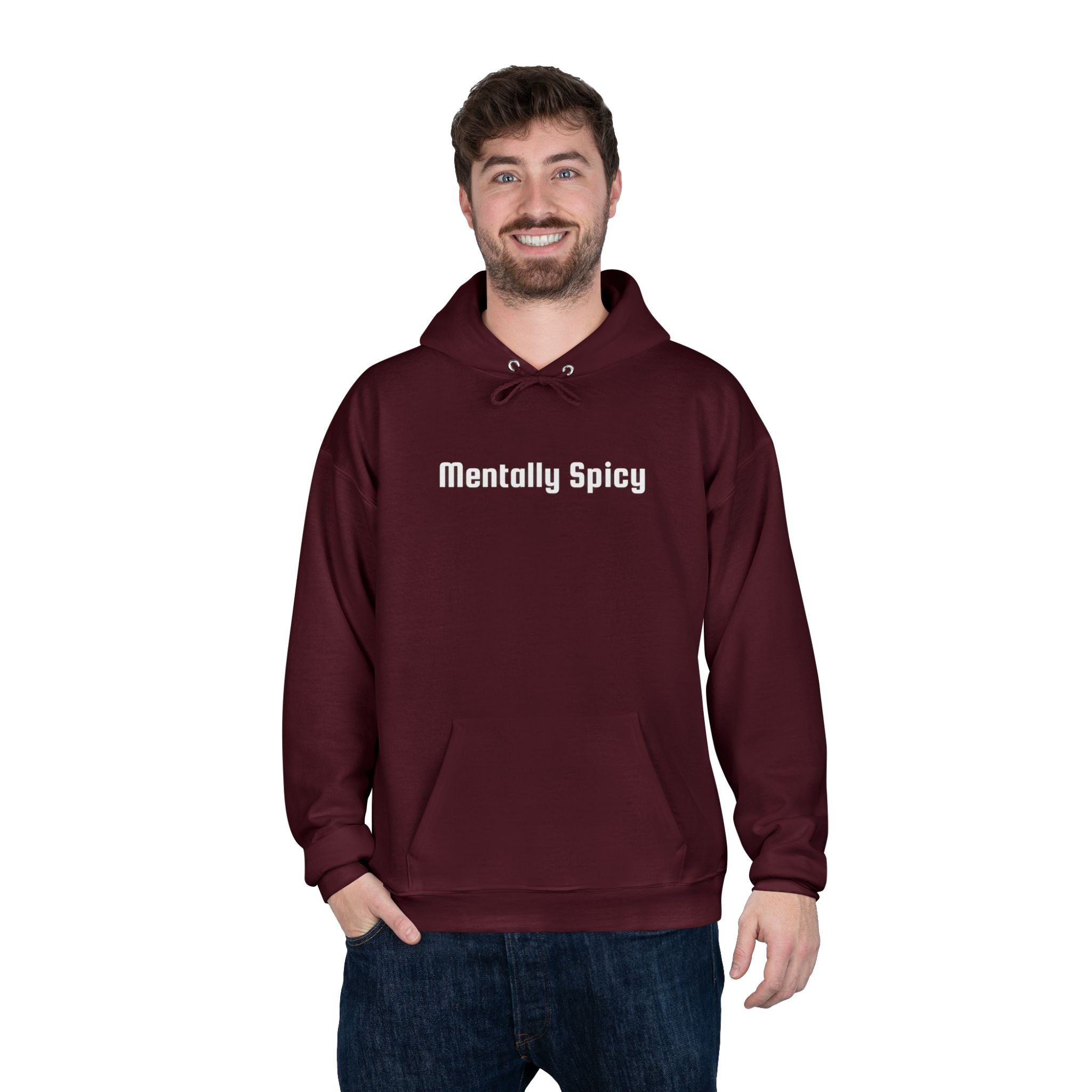 Men and Women - Relaxed - Pullover Hoodie Sweatshirt - Mentally Spicy Dark Colors