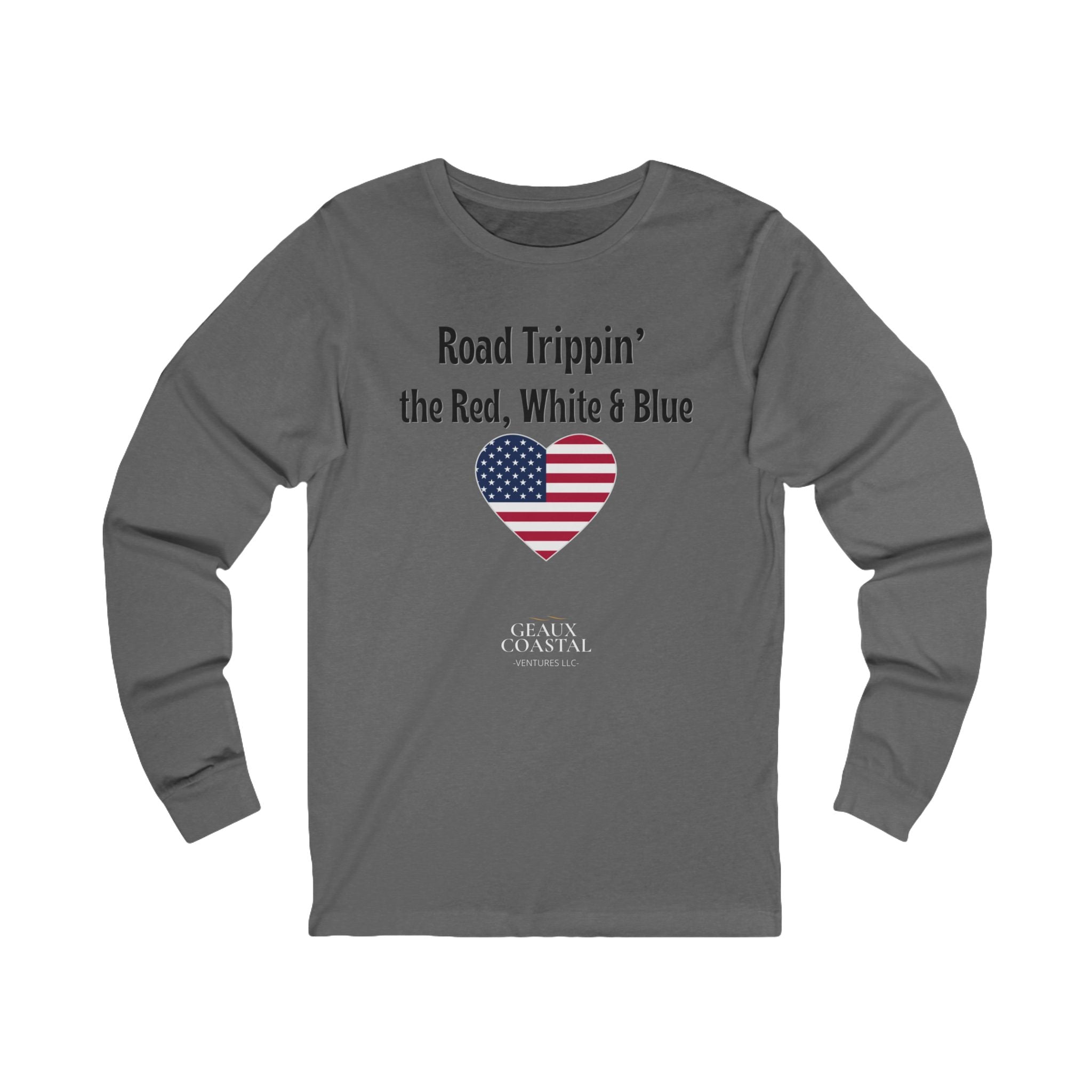 Men and Womens Soft Relaxed Long Sleeve Tee - Road Trippin the USA