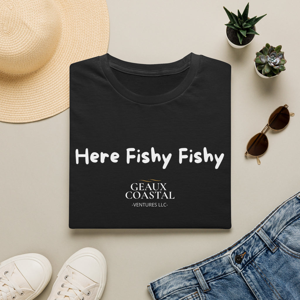Men and Women ( Soft ) t Shirt - Here Fishy Fishy with Funny BACK - Regular Fit
