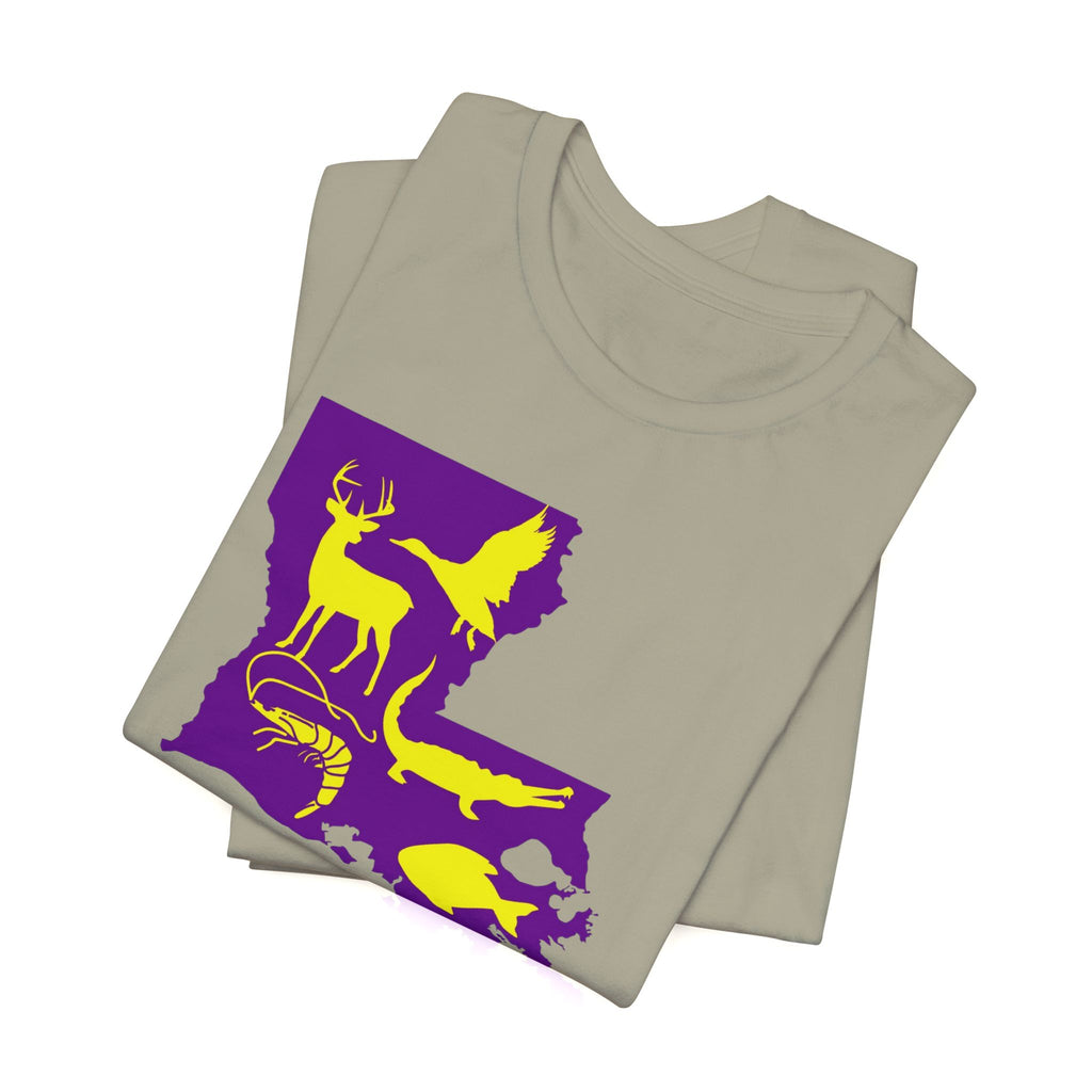 Mens Ultra Soft Jersey Short Sleeve Tee - Hunting Louisiana