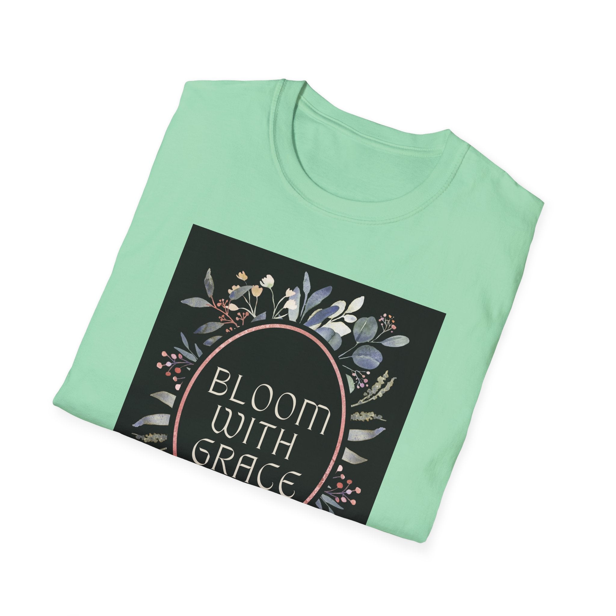 Women's Relaxed Tee - Bloom with Grace Back flowers