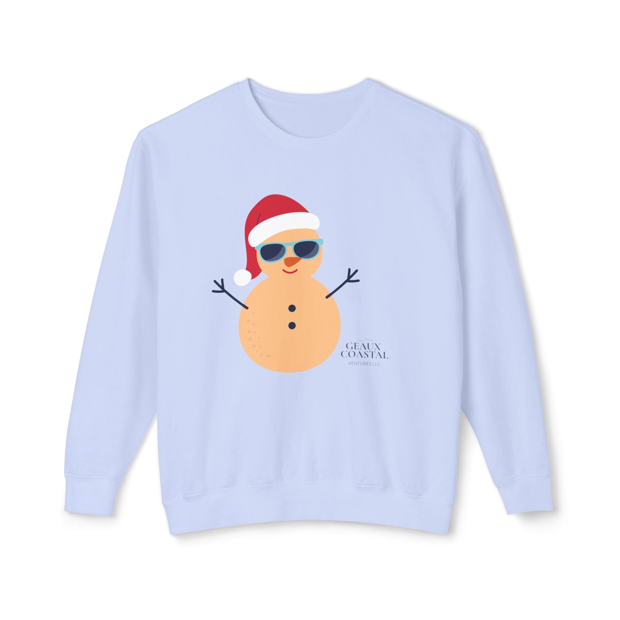 Ladies Lightweight Crewneck Sweatshirt - Snowman Christmas