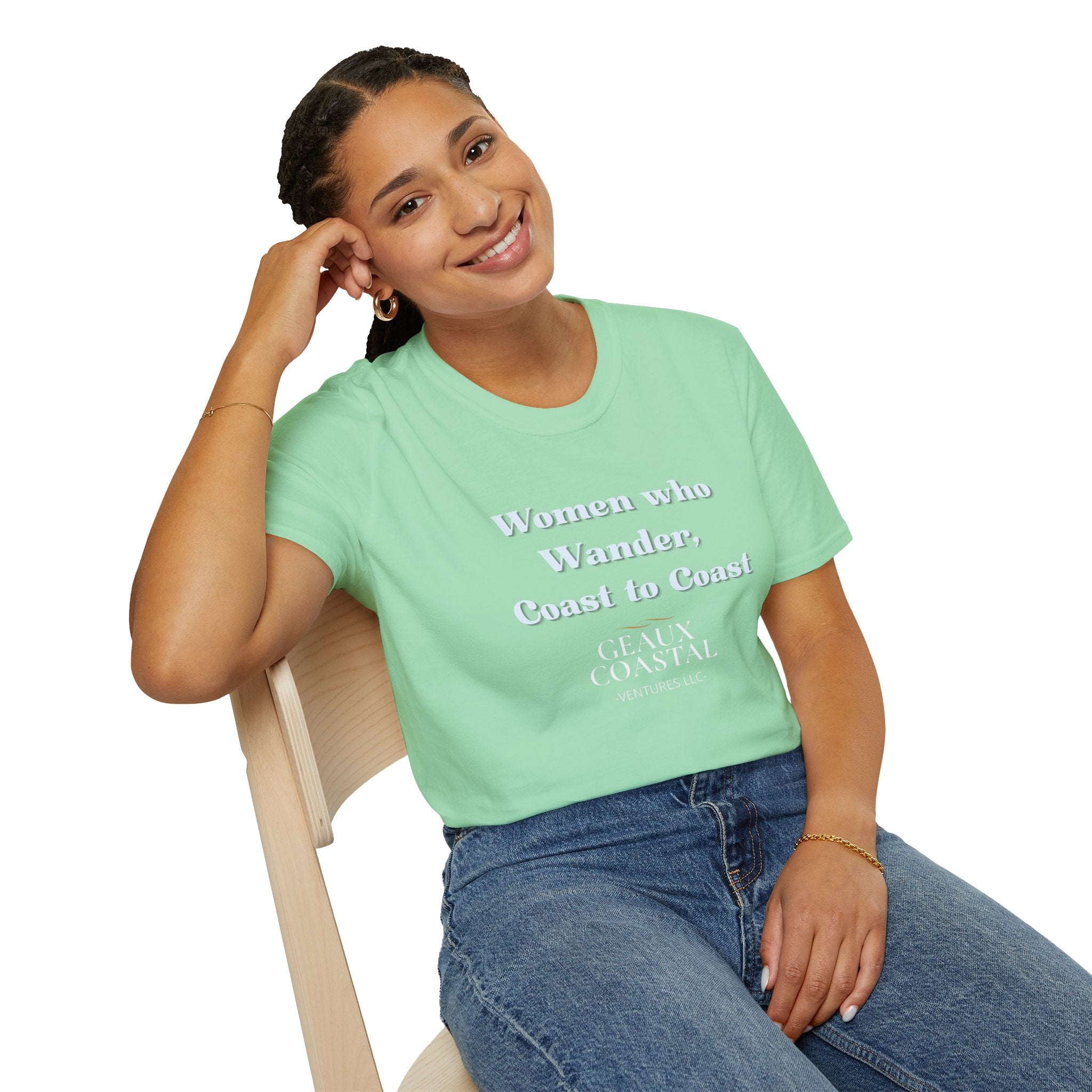 Women Soft Relaxed Tee - Women who wander coast to coast