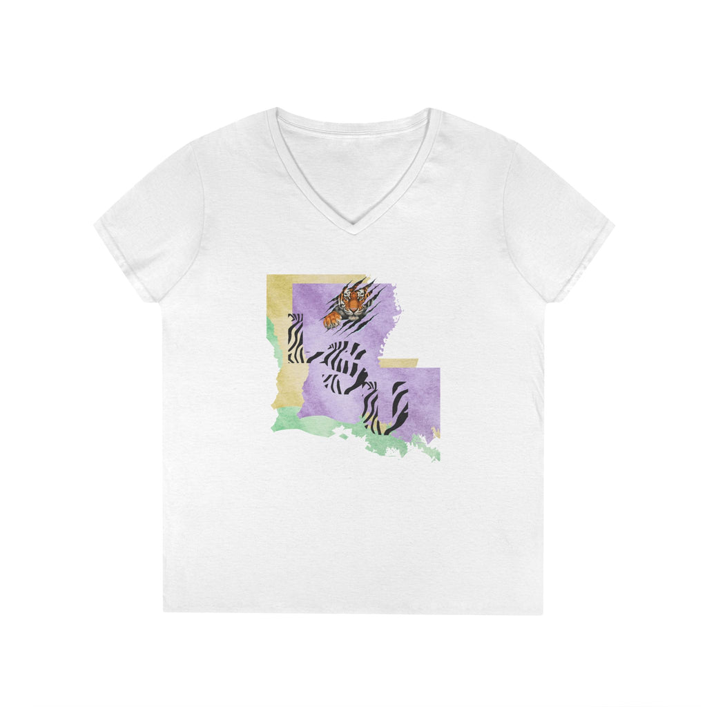 Ladies' V-Neck T-Shirt - Fitted   LSU Tigers