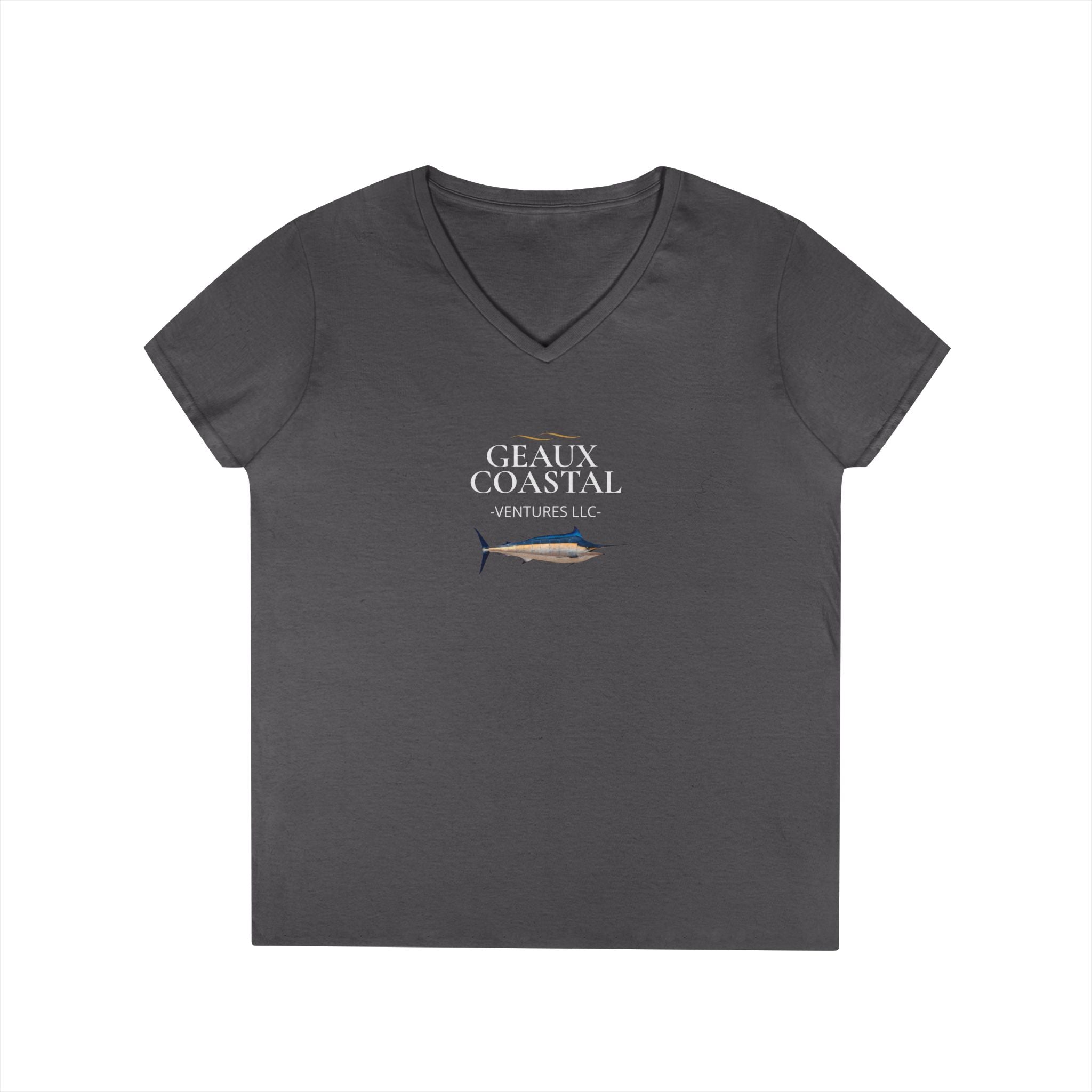 Women's V Neck Marlin Geaux Coastal Soft Tee - Slim