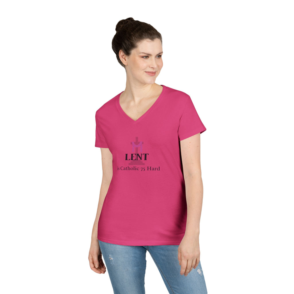 Ladies' V-Neck T-Shirt - Fitted - Lent is 75 Hard