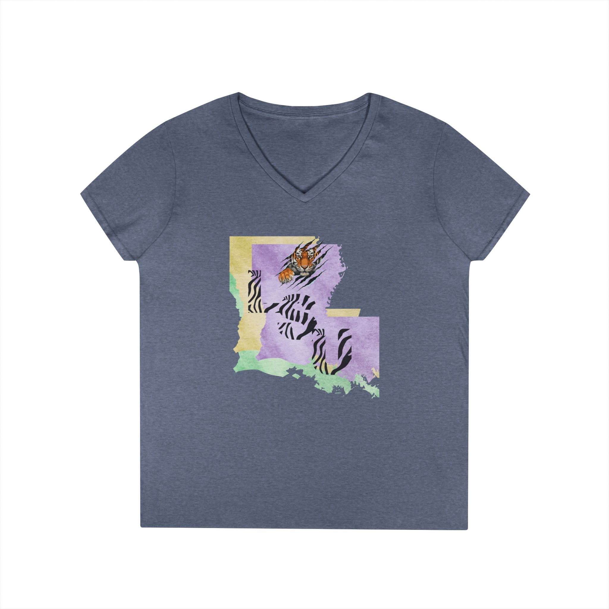 Ladies' V-Neck T-Shirt - Fitted   LSU Tigers