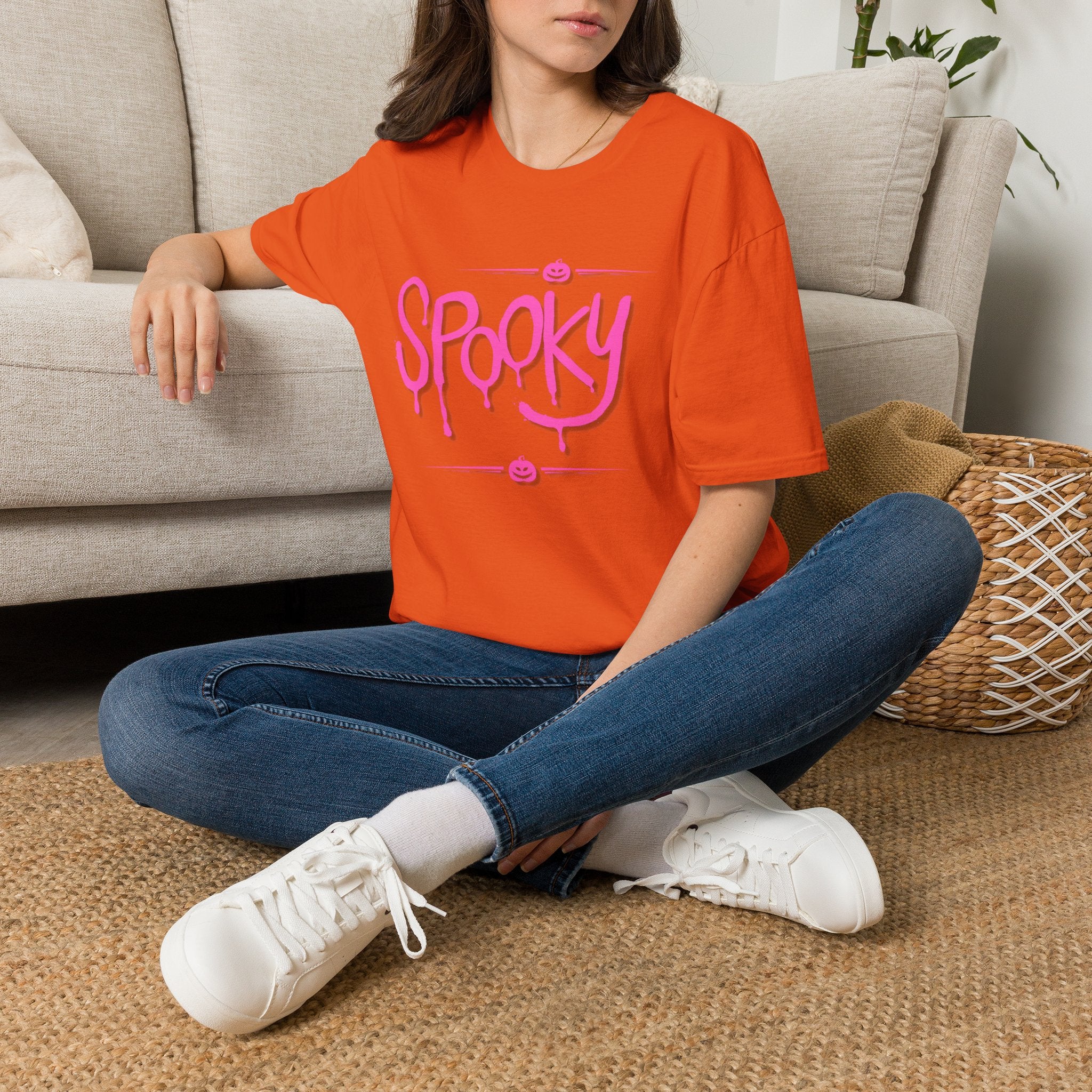 Womens Soft Tee Relaxed - Spooky Halloween Cute Tee