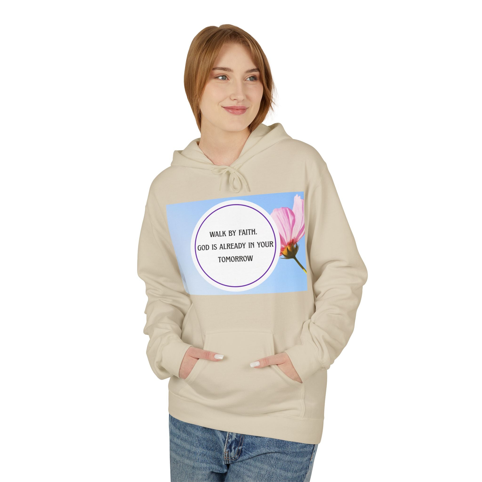Woman's Midweight  Super Softstyle Fleece Hoodie - Walk by faith