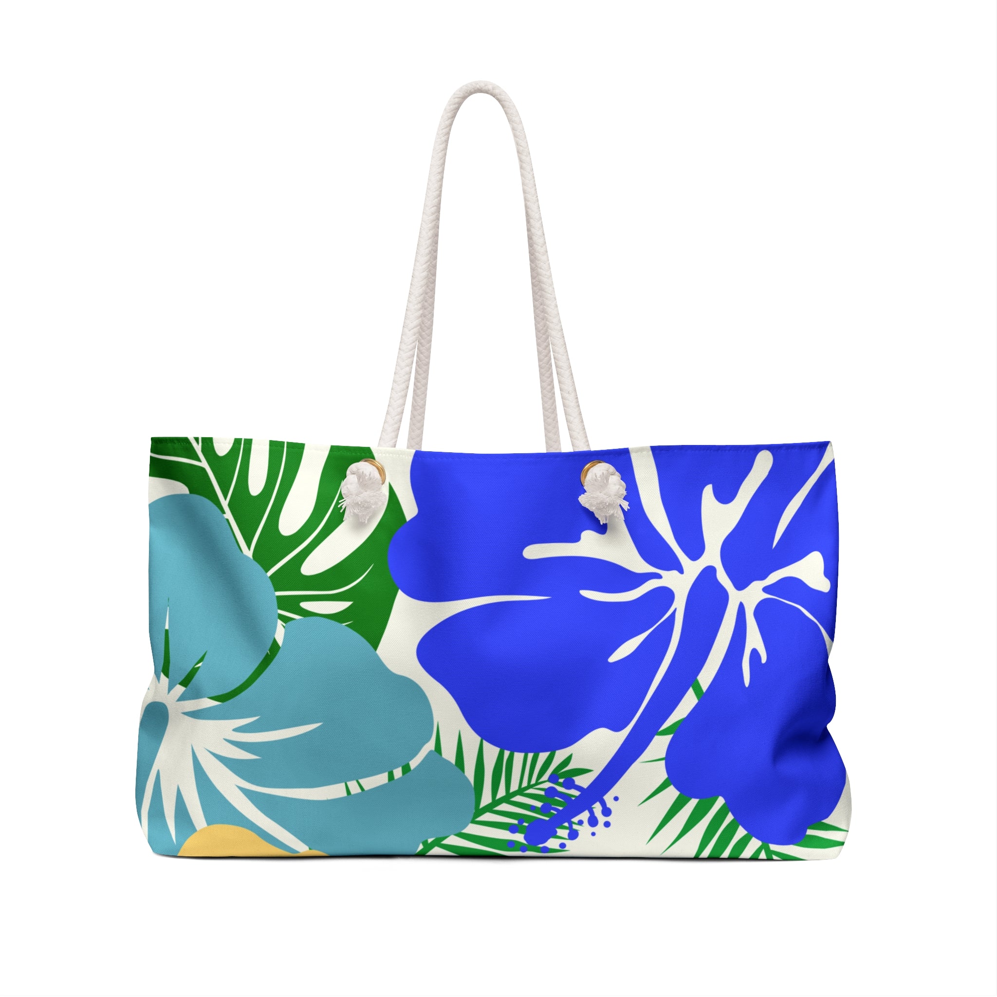 Weekender Bag - Beige and Blue Holiday Bag