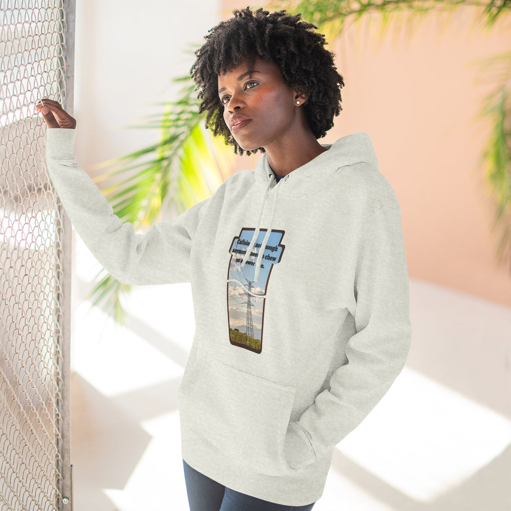 Soft Regular fit Hoodie - Men and Women - Coffee and power lines