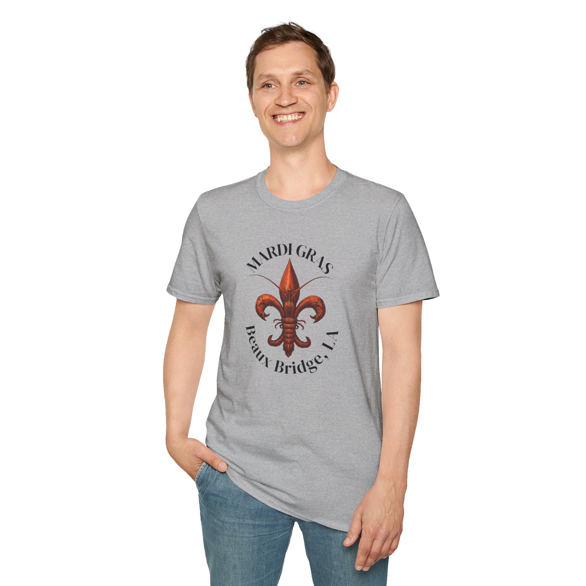 relaxed mens tee - beaux bridge mardi gras