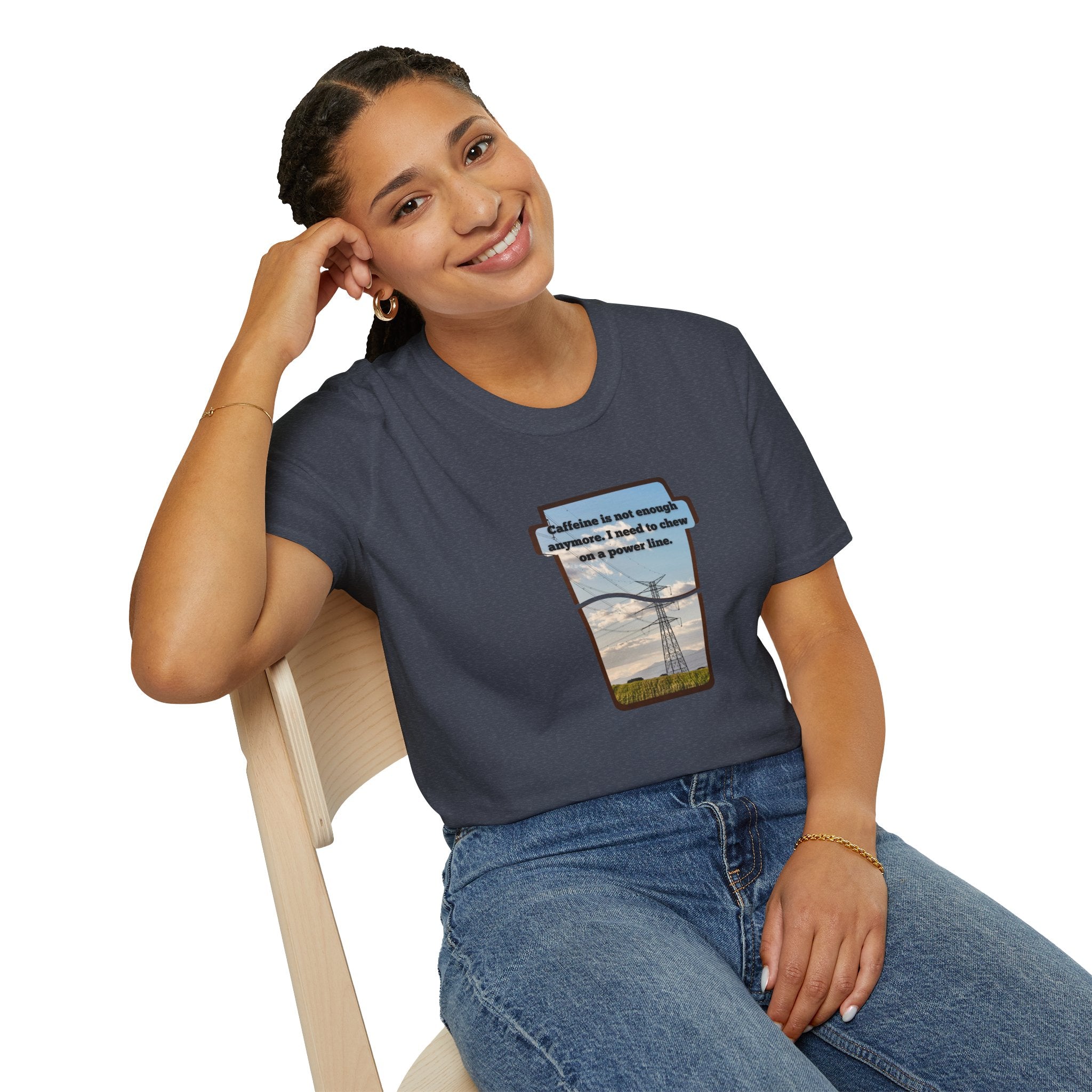 Relaxed Soft T Shirt - Men and Women - Chew on a power line