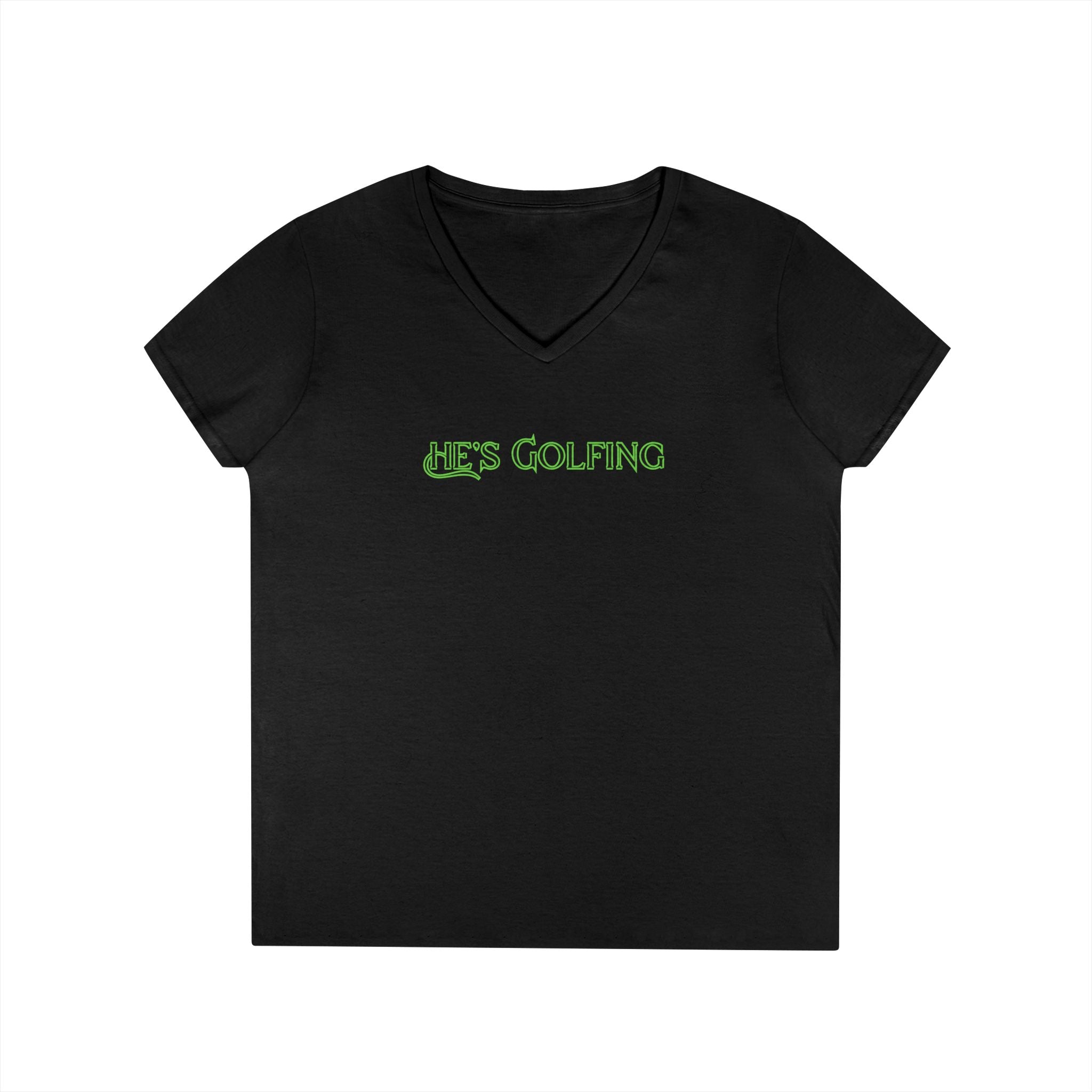 Ladies' V-Neck T-Shirt - Fitted - He's Golfing Soft Tee