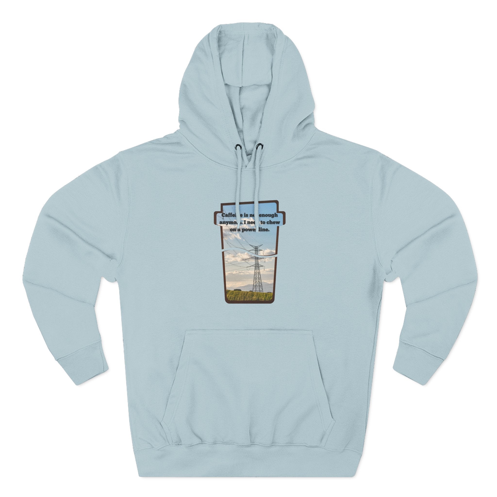Soft Regular fit Hoodie - Men and Women - Coffee and power lines