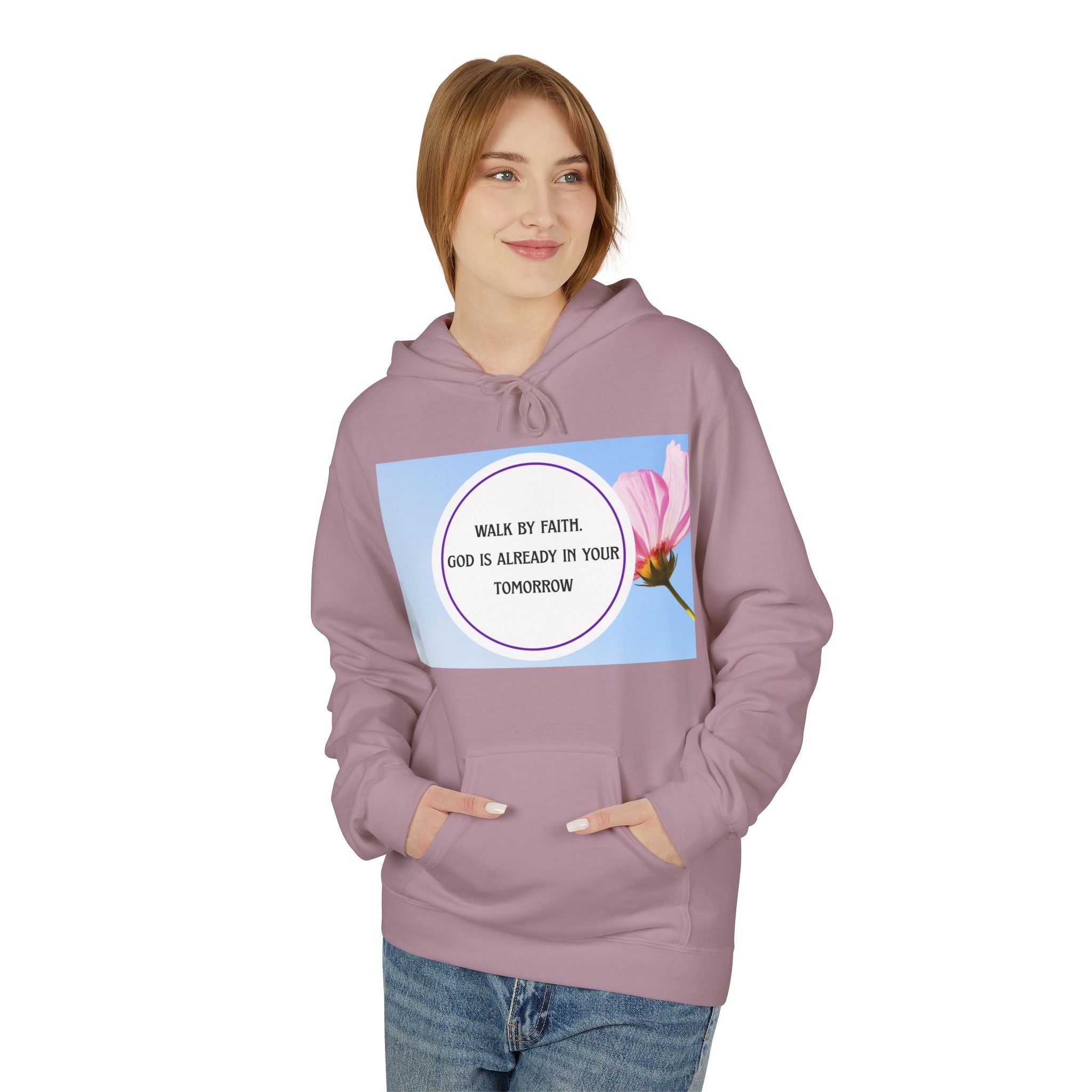 Woman's Midweight  Super Softstyle Fleece Hoodie - Walk by faith