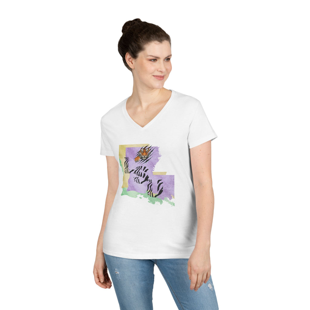 Ladies' V-Neck T-Shirt - Fitted   LSU Tigers