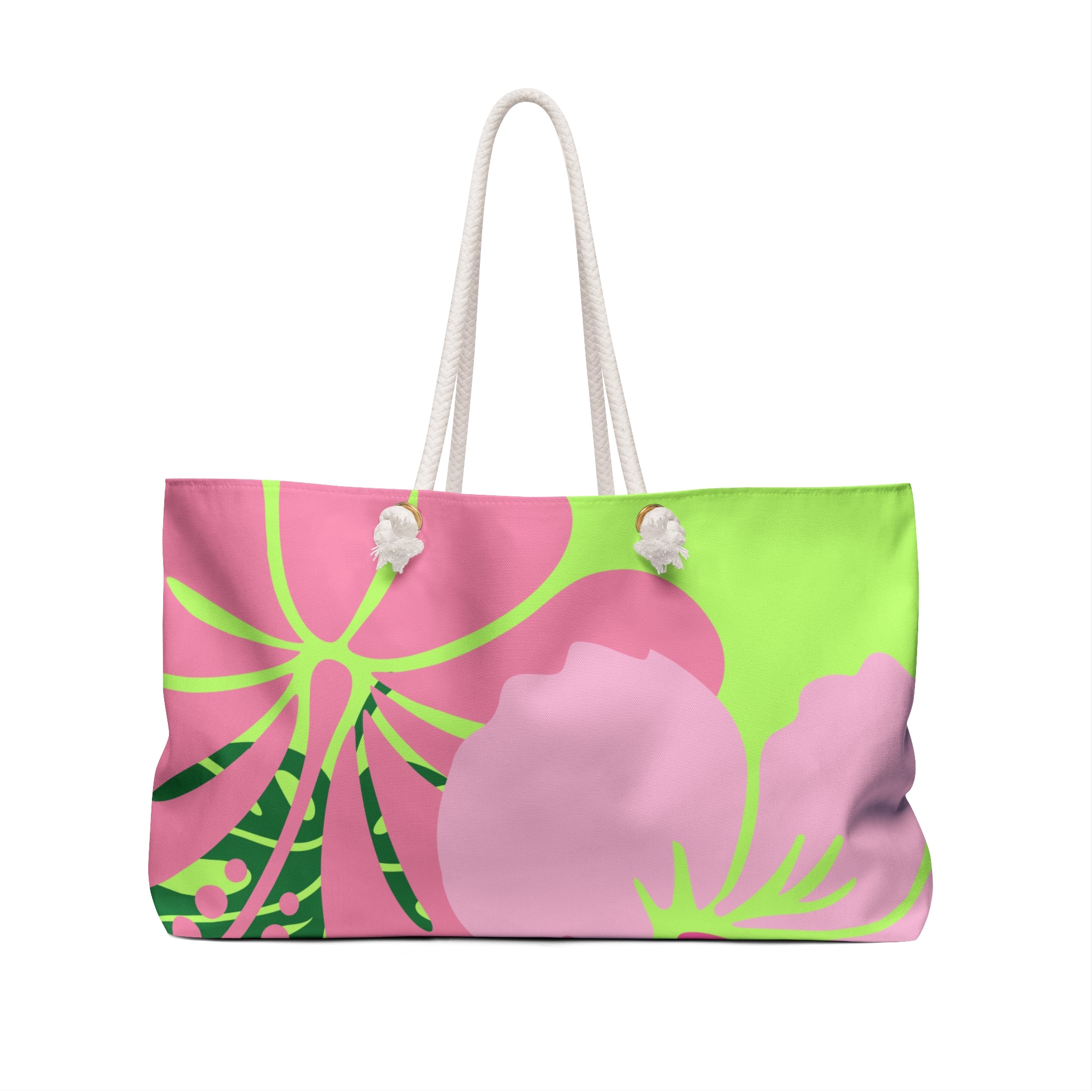 Weekender Bag - Tropical Green and Pink