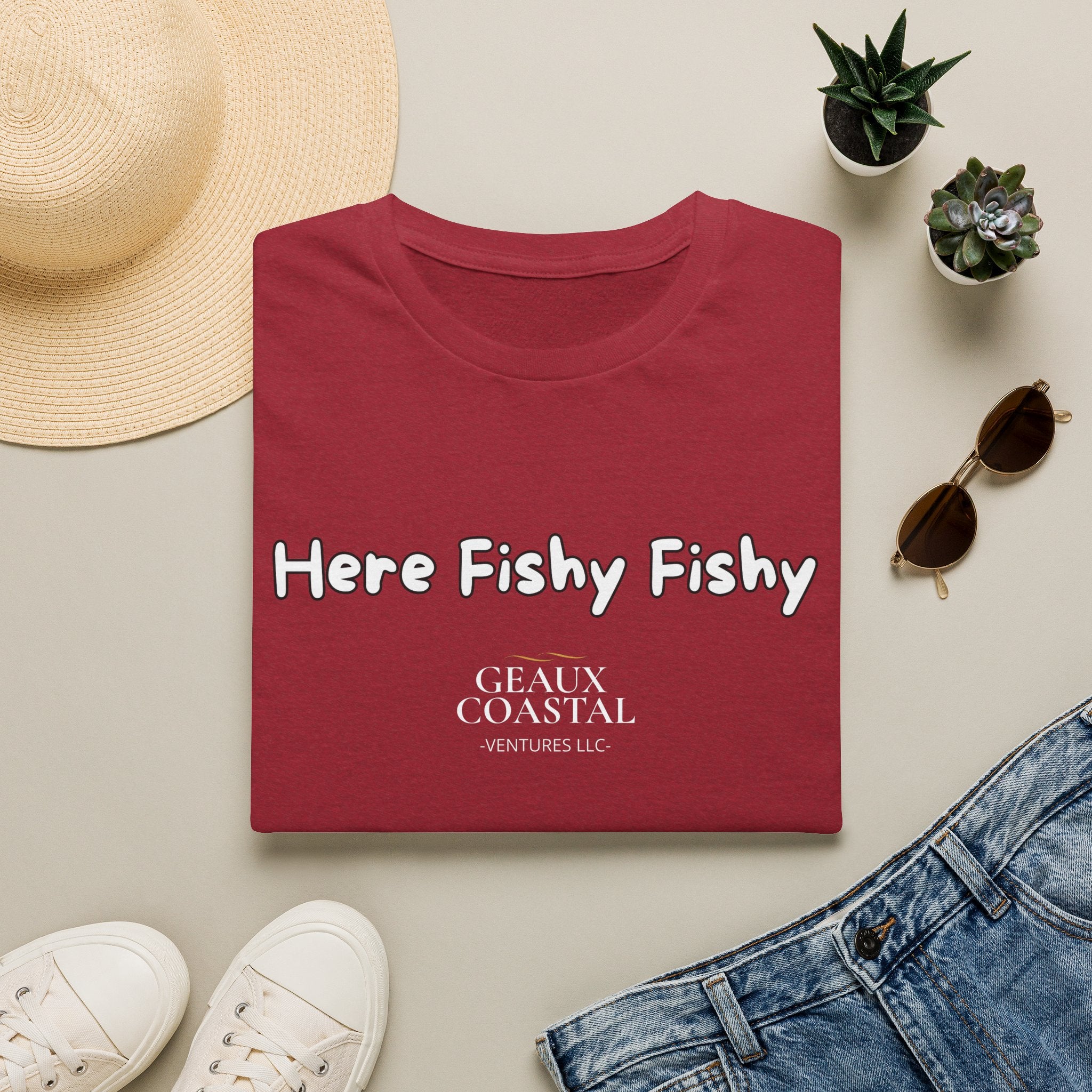 Men and Women ( Soft ) t Shirt - Here Fishy Fishy with Funny BACK - Regular Fit