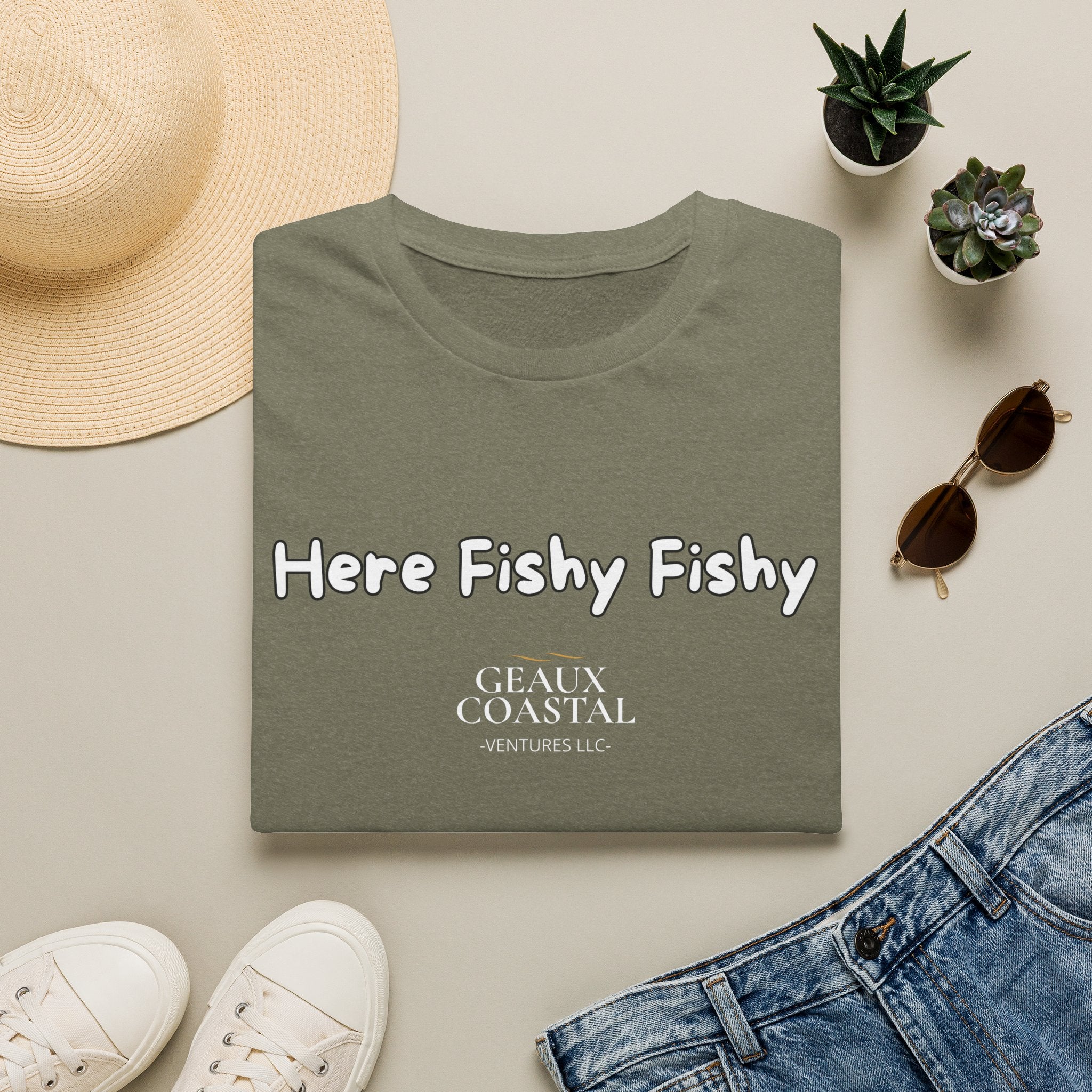 Men and Women ( Soft ) t Shirt - Here Fishy Fishy with Funny BACK - Regular Fit