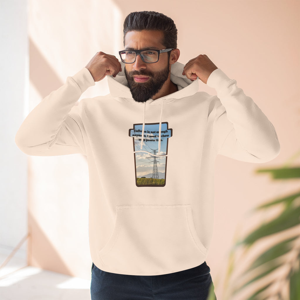 Soft Regular fit Hoodie - Men and Women - Coffee and power lines