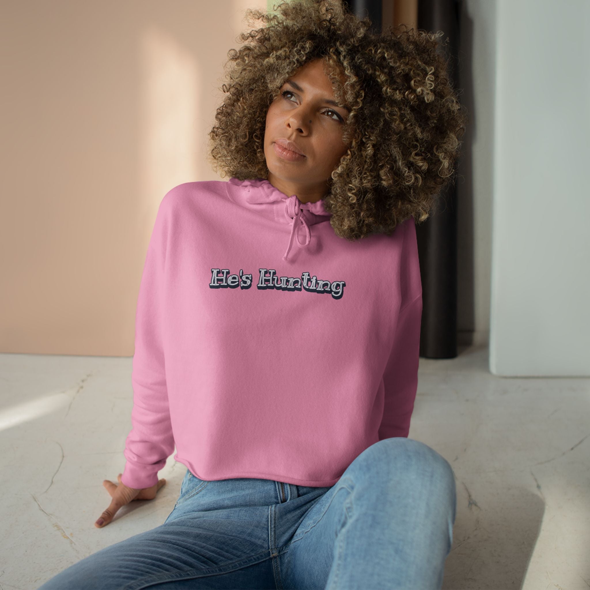Crop Hoodie - Relaxed Fit for the Girls - He's Hunting in pastels