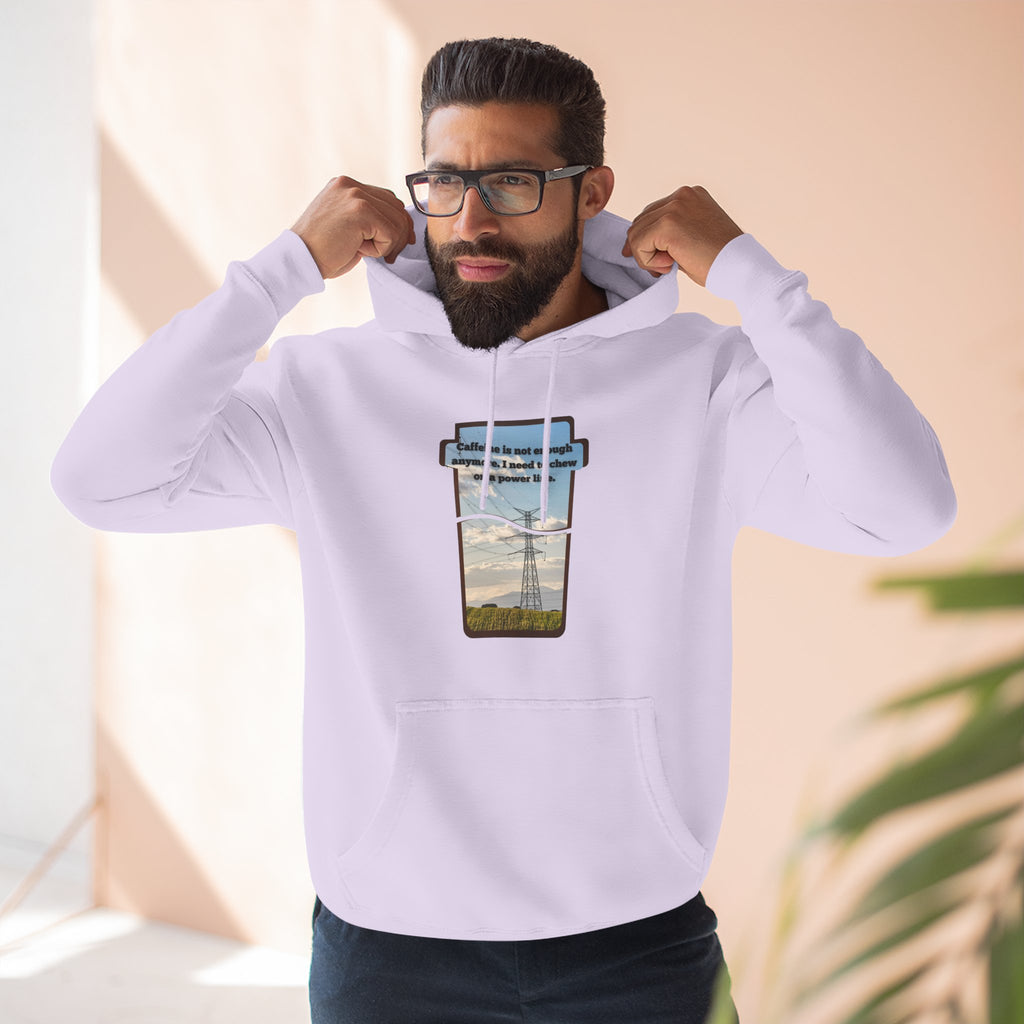 Soft Regular fit Hoodie - Men and Women - Coffee and power lines