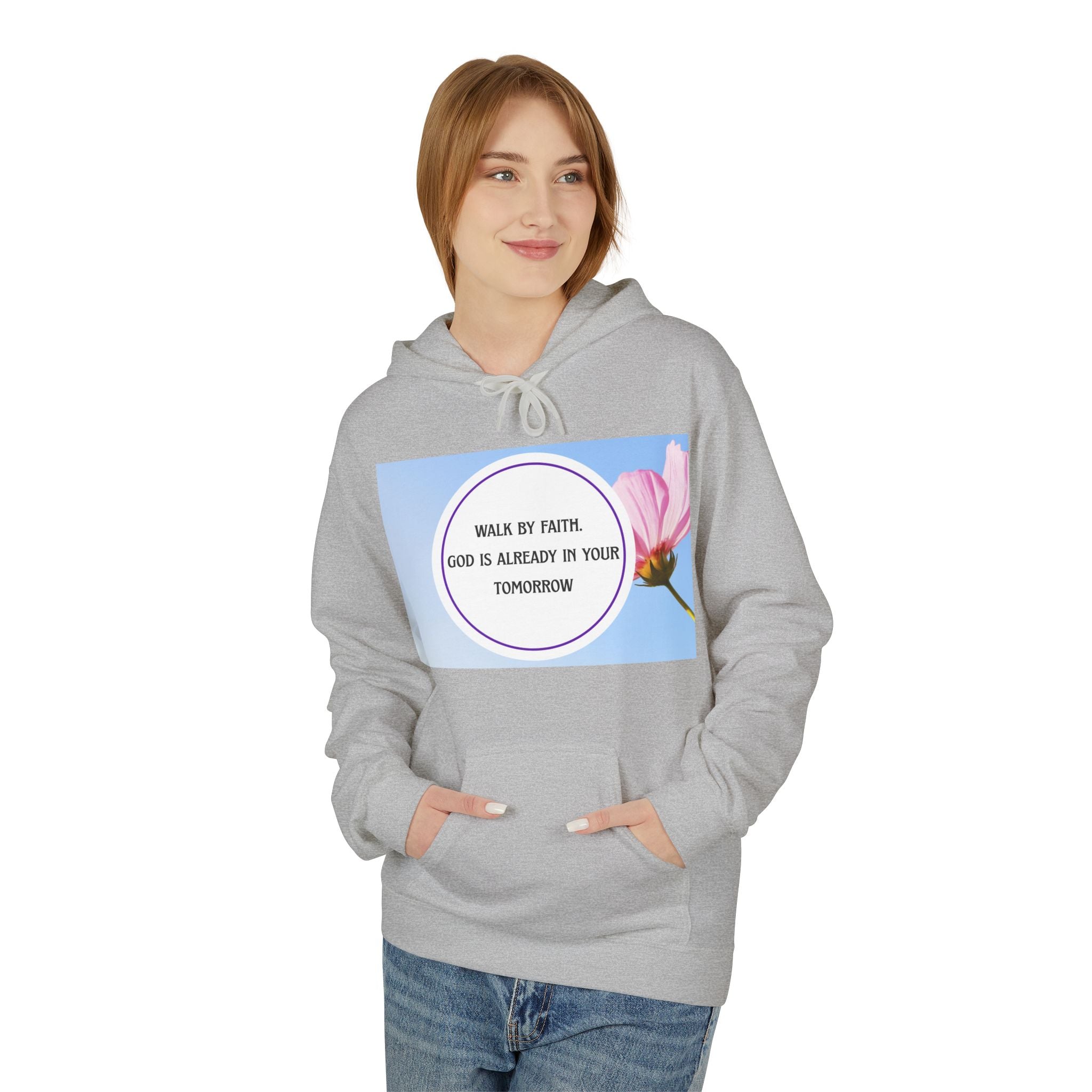 Woman's Midweight  Super Softstyle Fleece Hoodie - Walk by faith