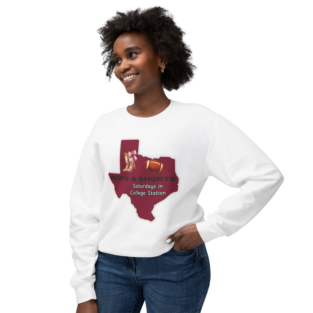 Women's Lightweight Crewneck Sweatshirt - Texas Aggies - Boots - Football