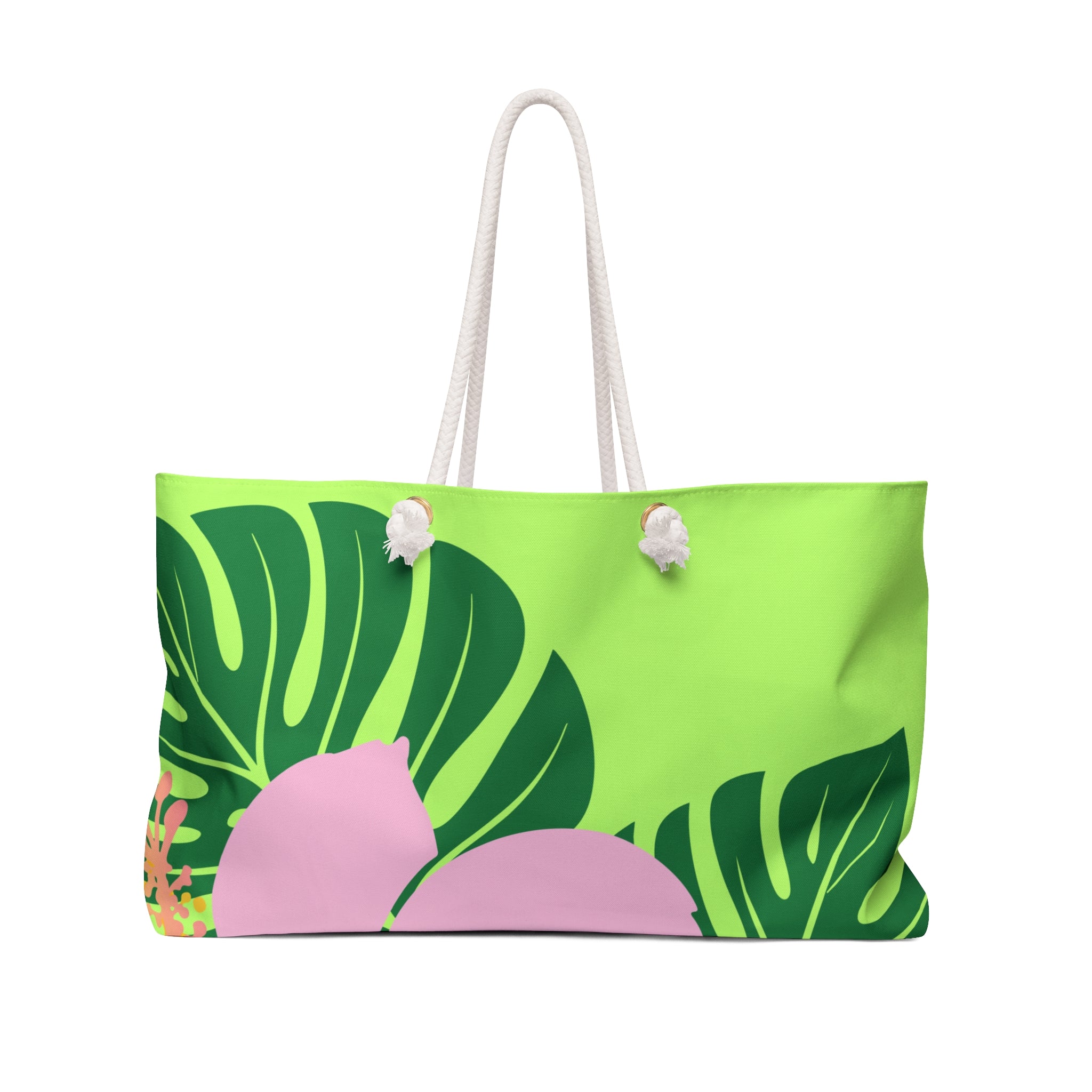Weekender Bag - Tropical Green and Pink